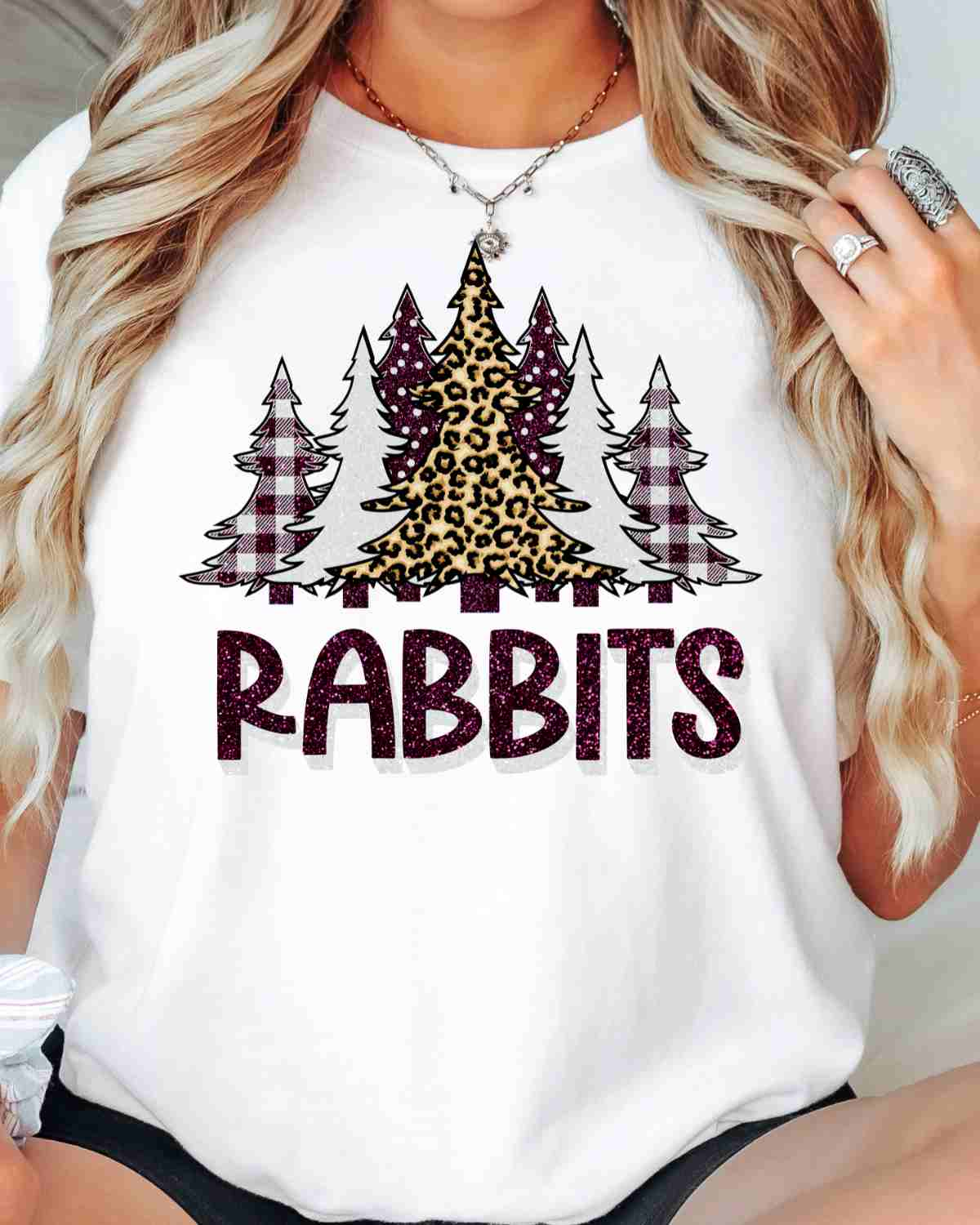 Rabbits Christmas Trees DTF Transfer