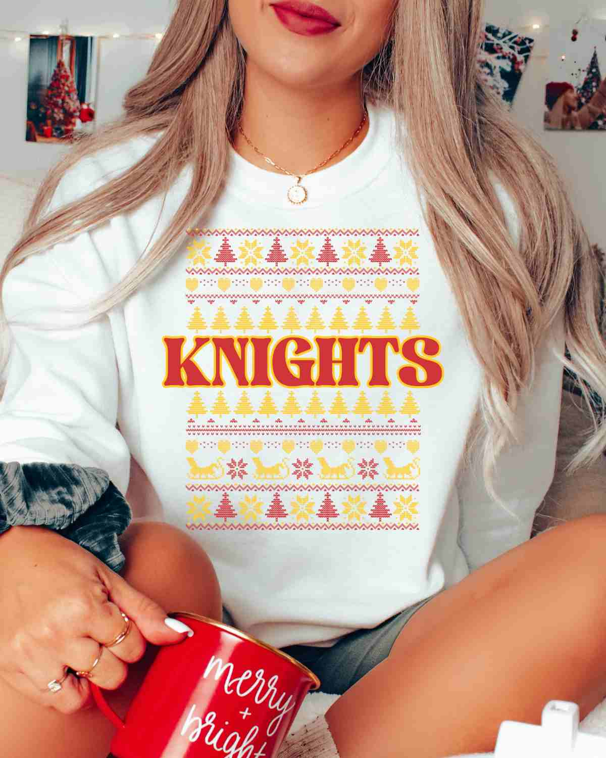 Knights Christmas Sweater DTF Transfer