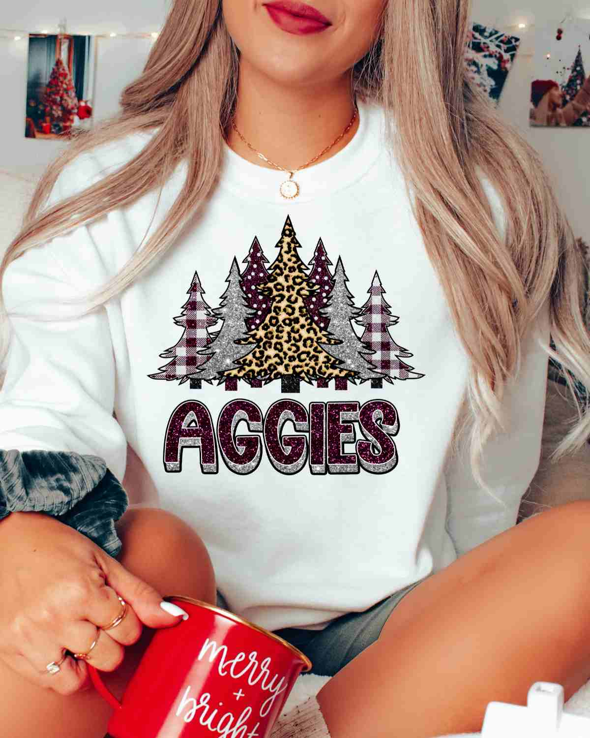 Aggies Christmas Trees DTF Transfer