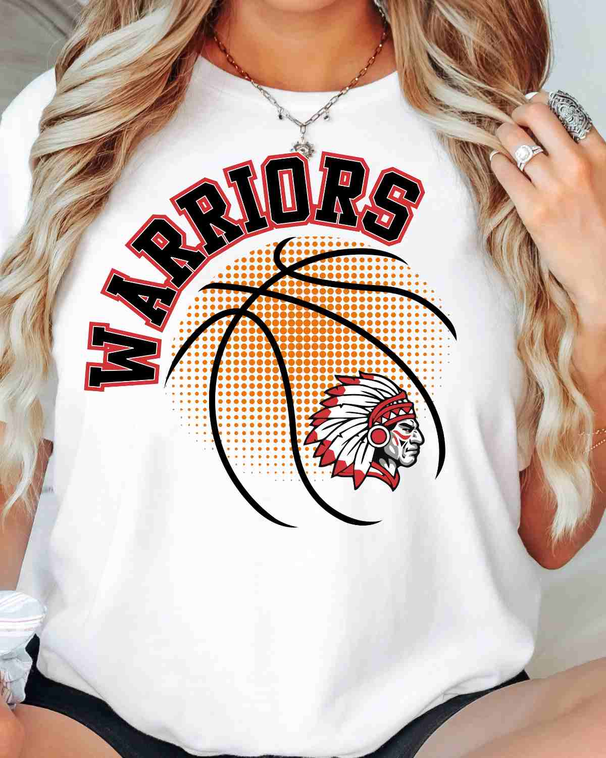 Warriors Basketball Halftone DTF Transfer