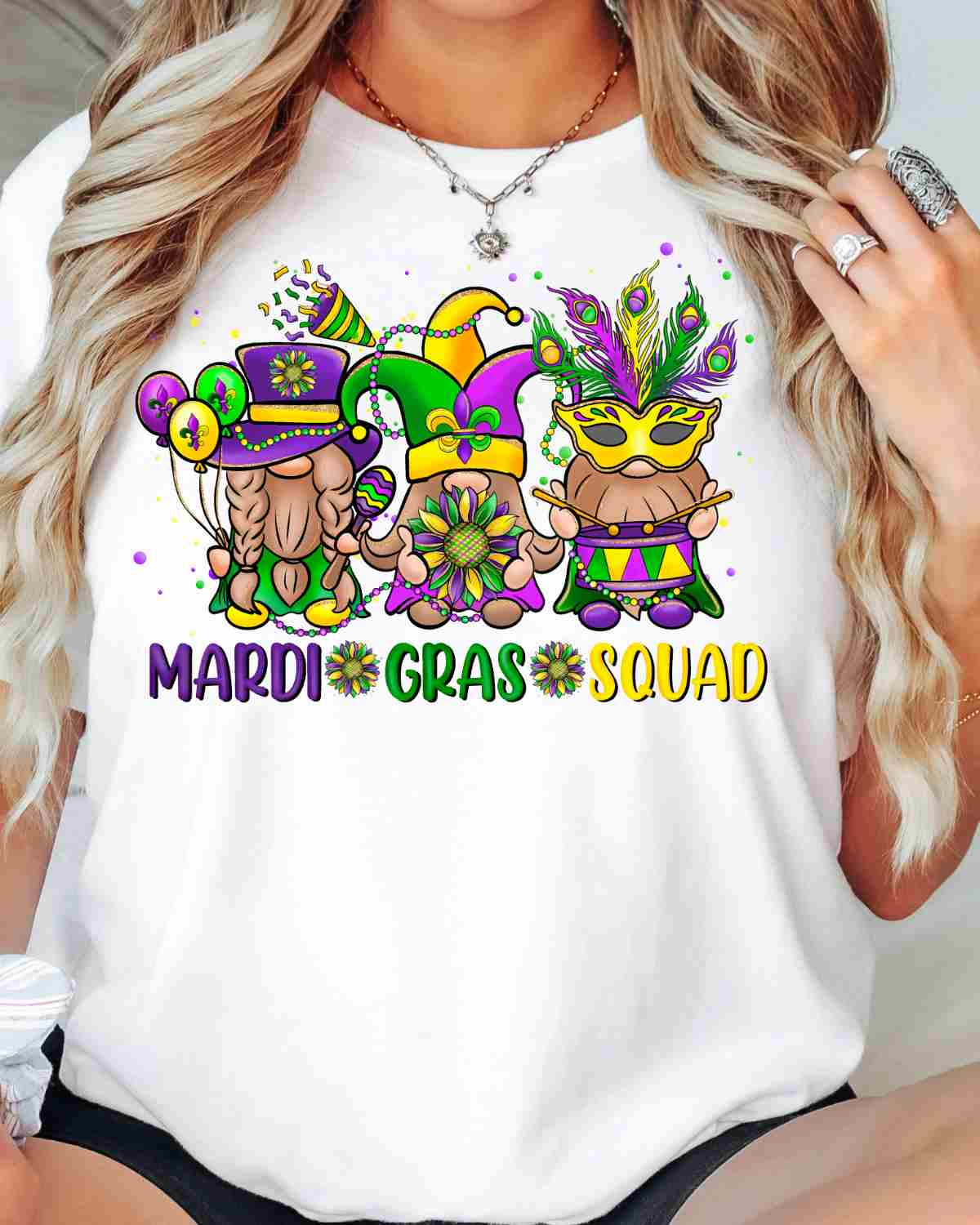 Mardi Gras Squad Gnomes DTF Transfer