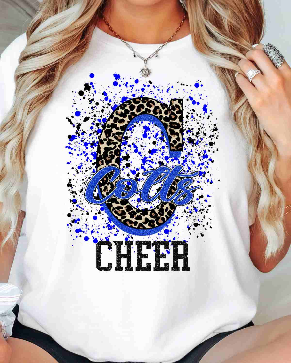 Colts Cheer Letter Splatter DTF Transfer