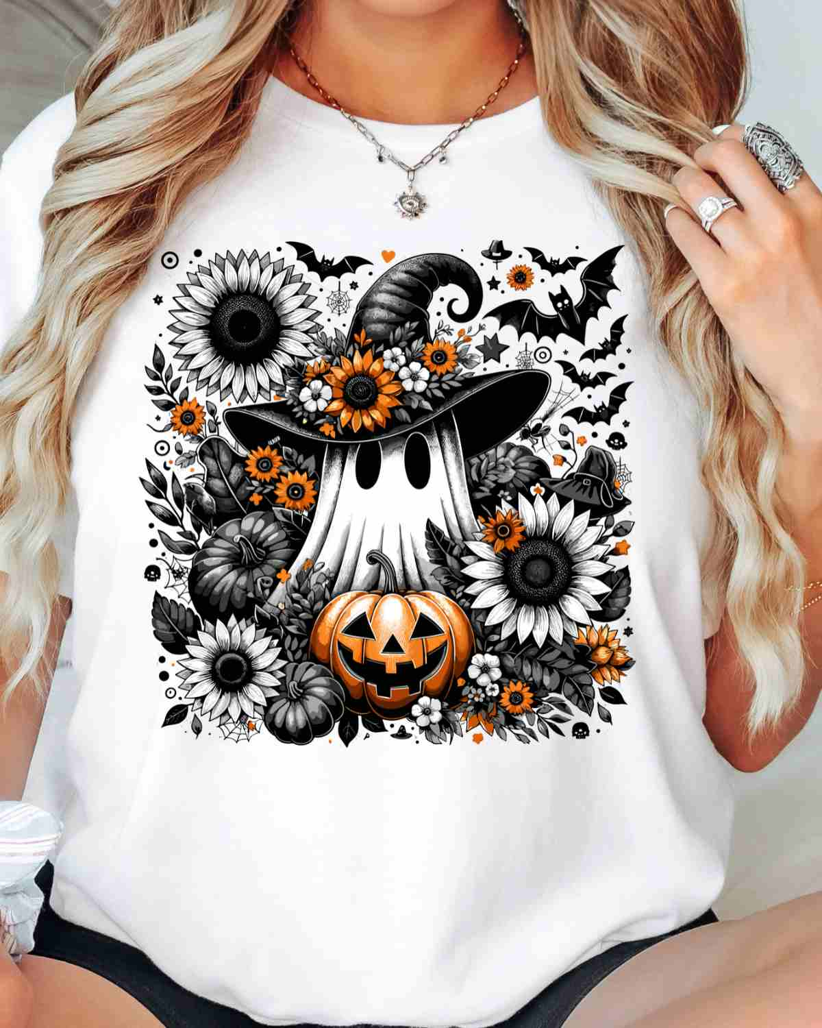 Halloween Ghost Floral DTF Transfer