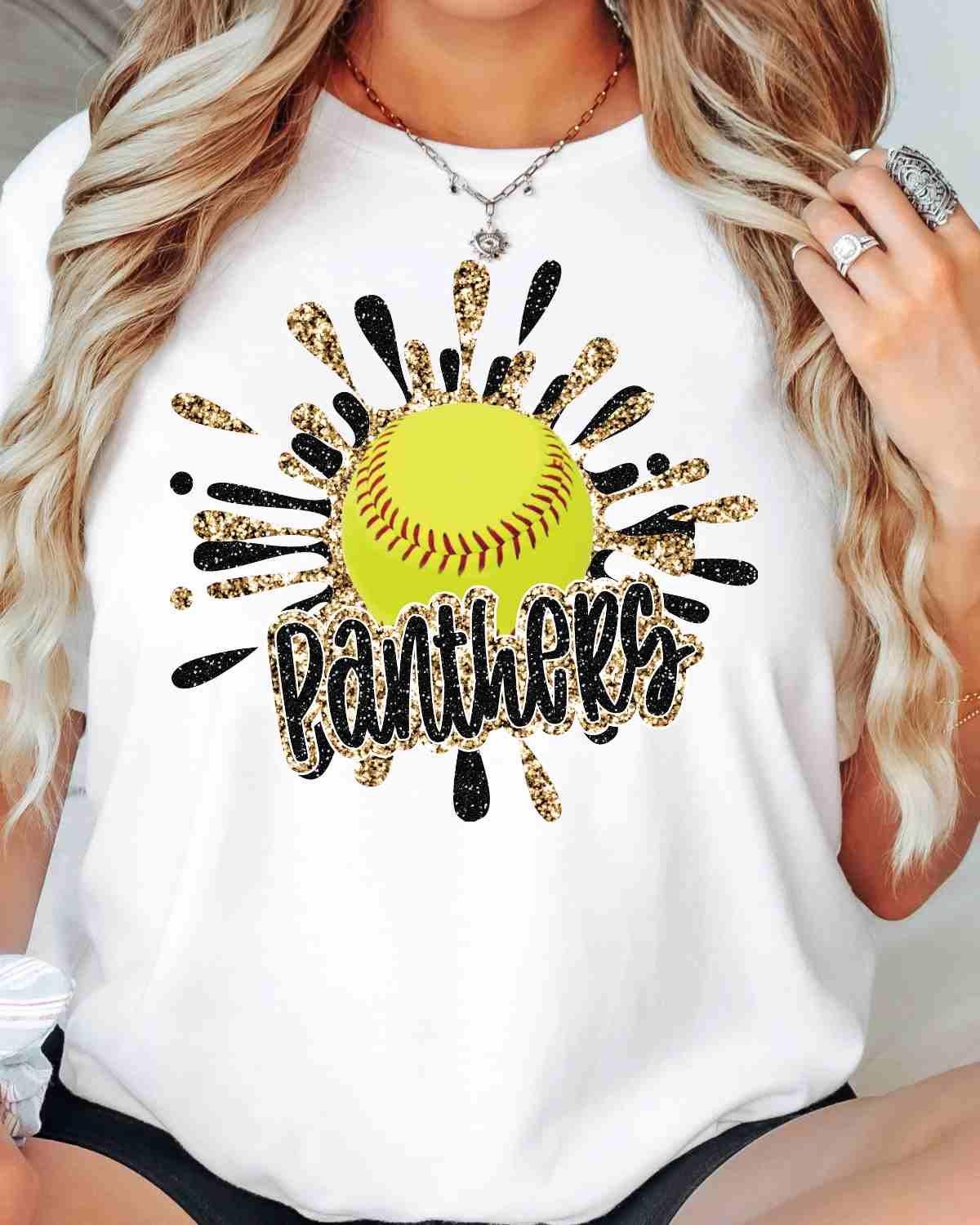 Panthers Softball Splatter DTF Transfer