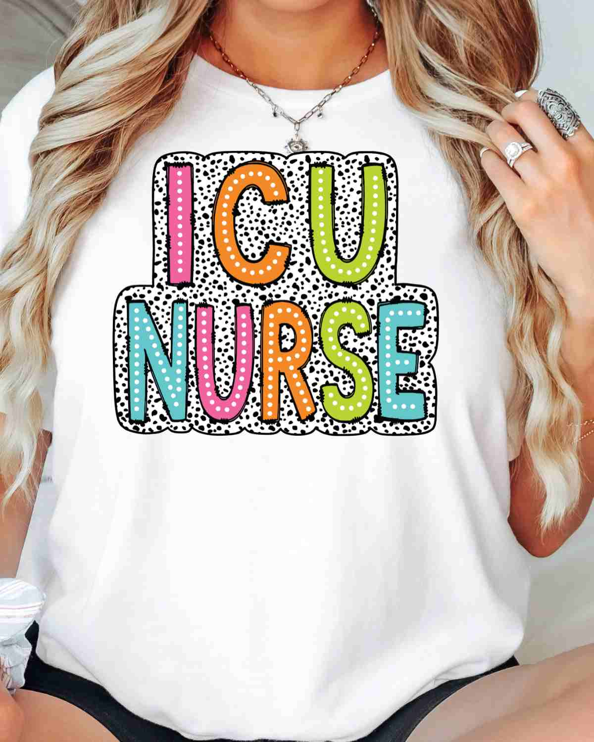 ICU Nurse Colorful Dots DTF Transfer