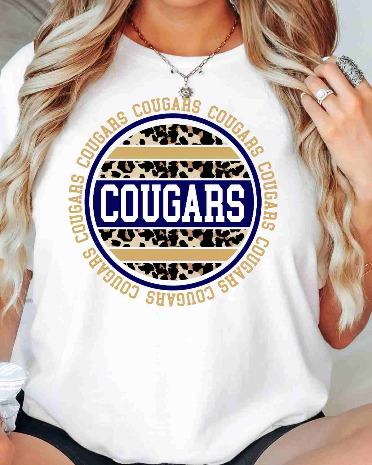 Cougars Leopard Circle DTF Transfer