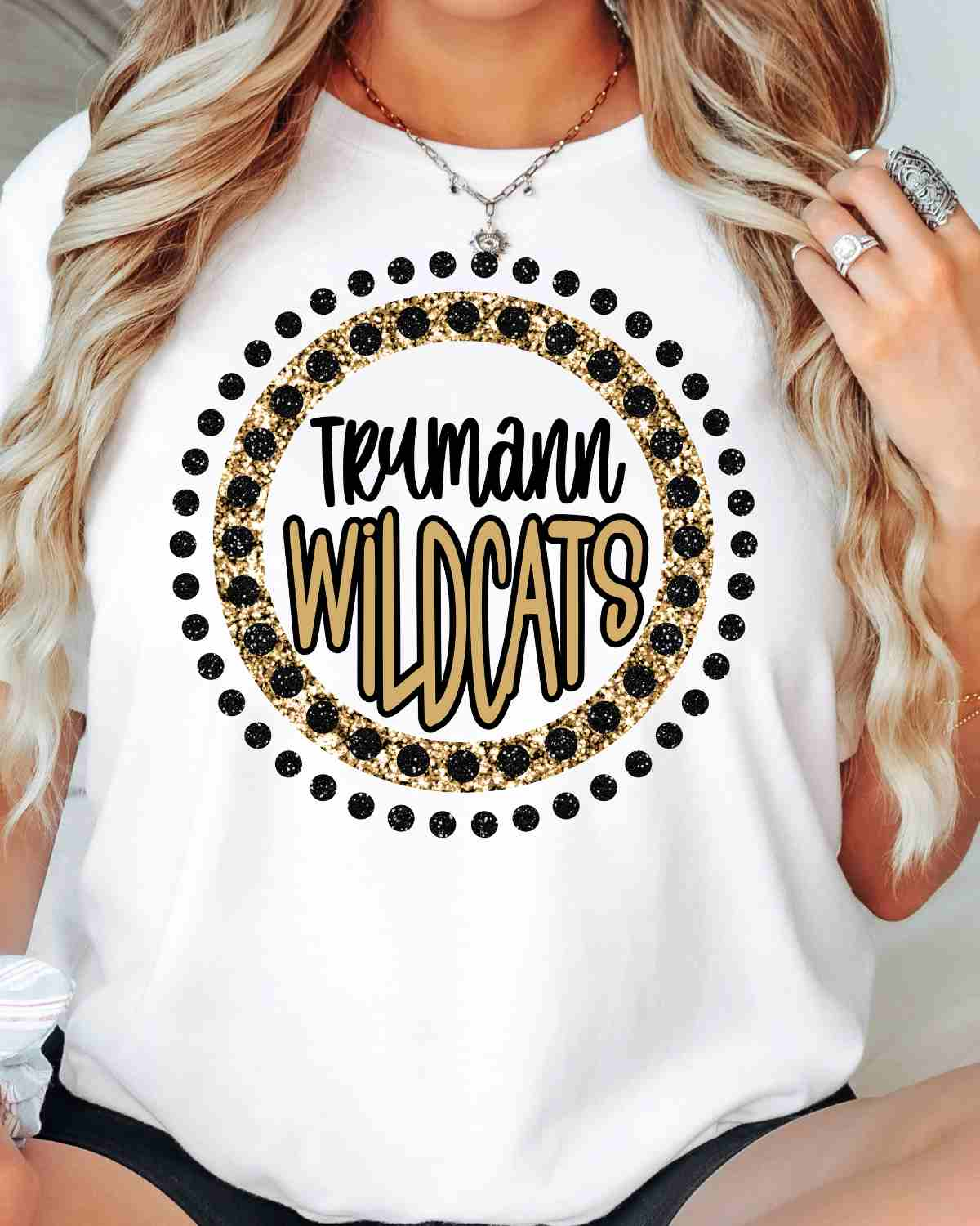 Trumann Wildcats Spirit Circle Dot DTF Transfer