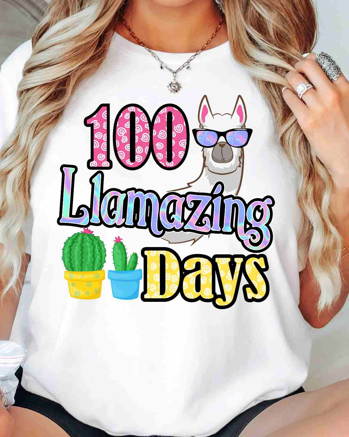 100 Llamazing Days DTF Transfer