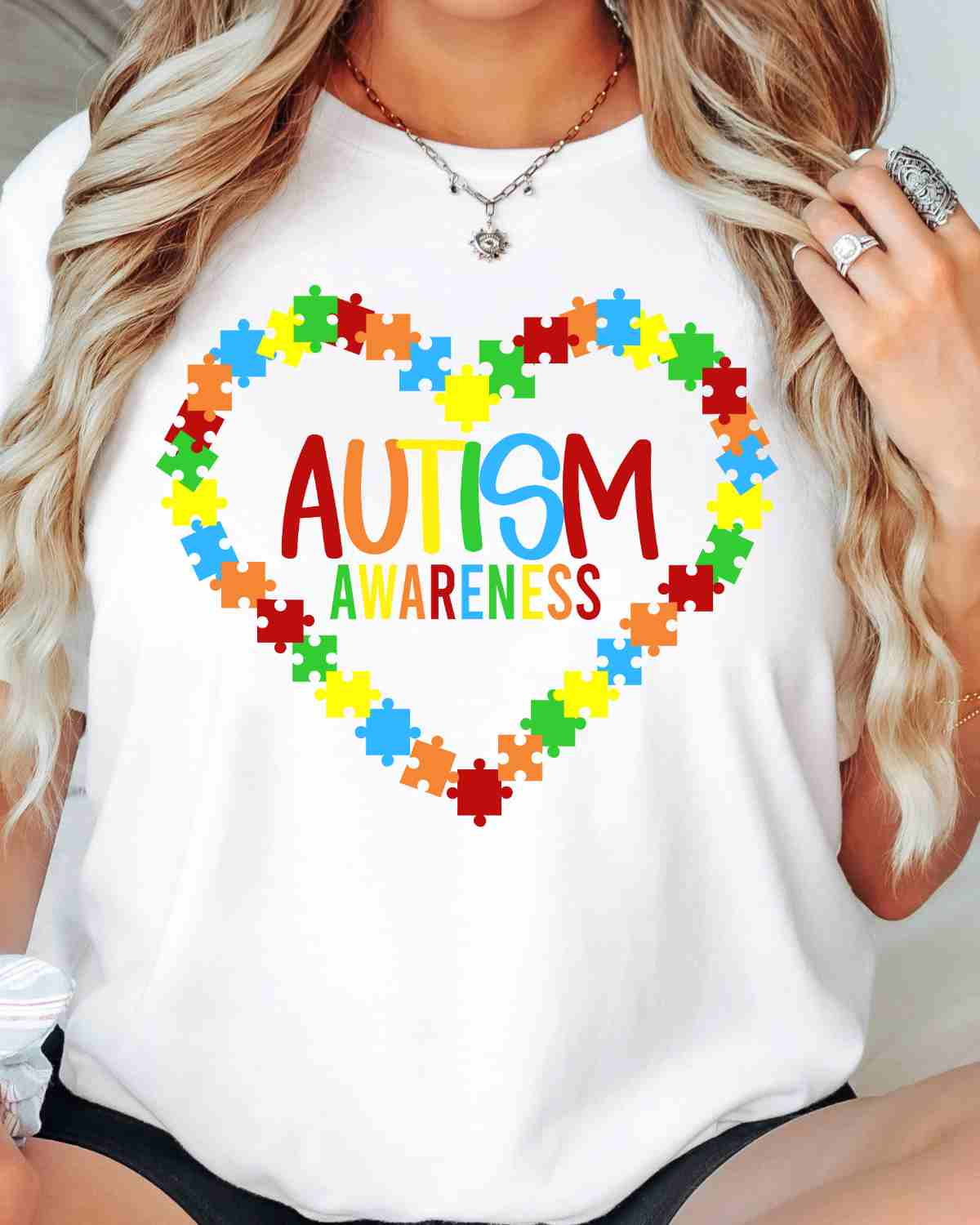 Autism Awareness Heart DTF Transfer