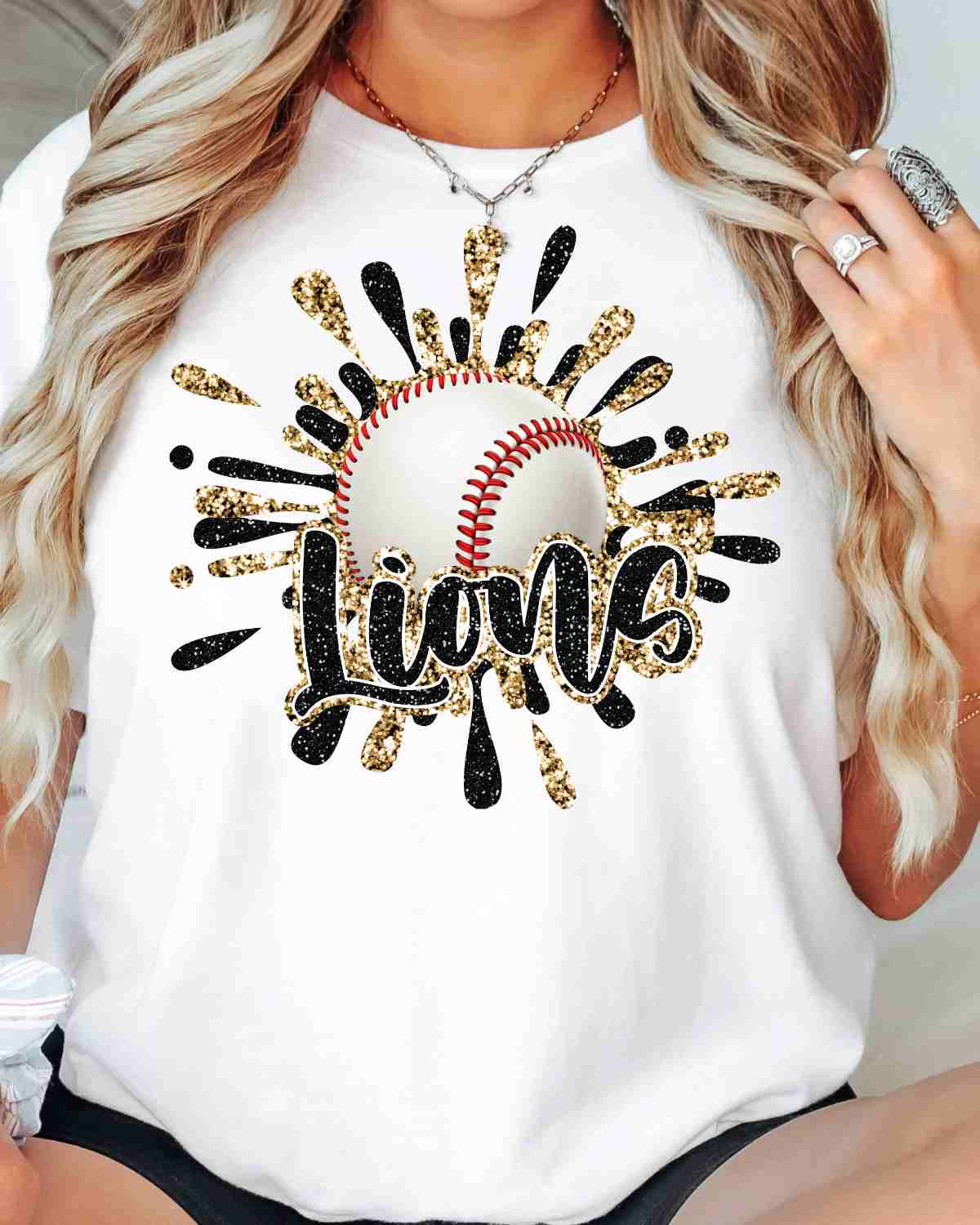 Lions Baseball Splatter DTF Transfer