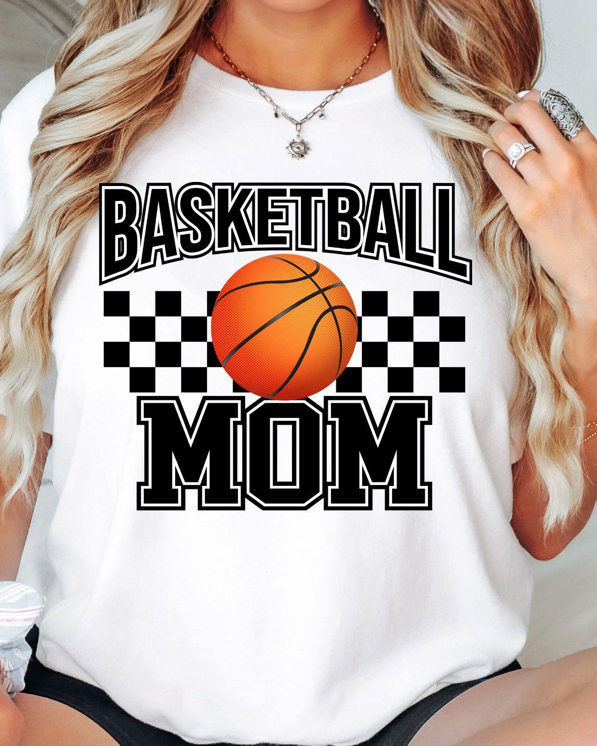 Basketball Mom Checkered DTF Transfer