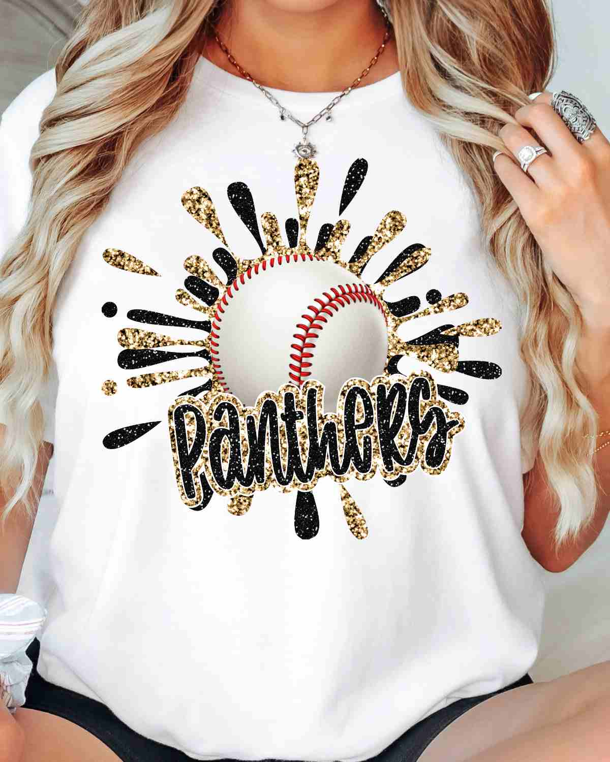 Panthers Baseball Splatter DTF Transfer