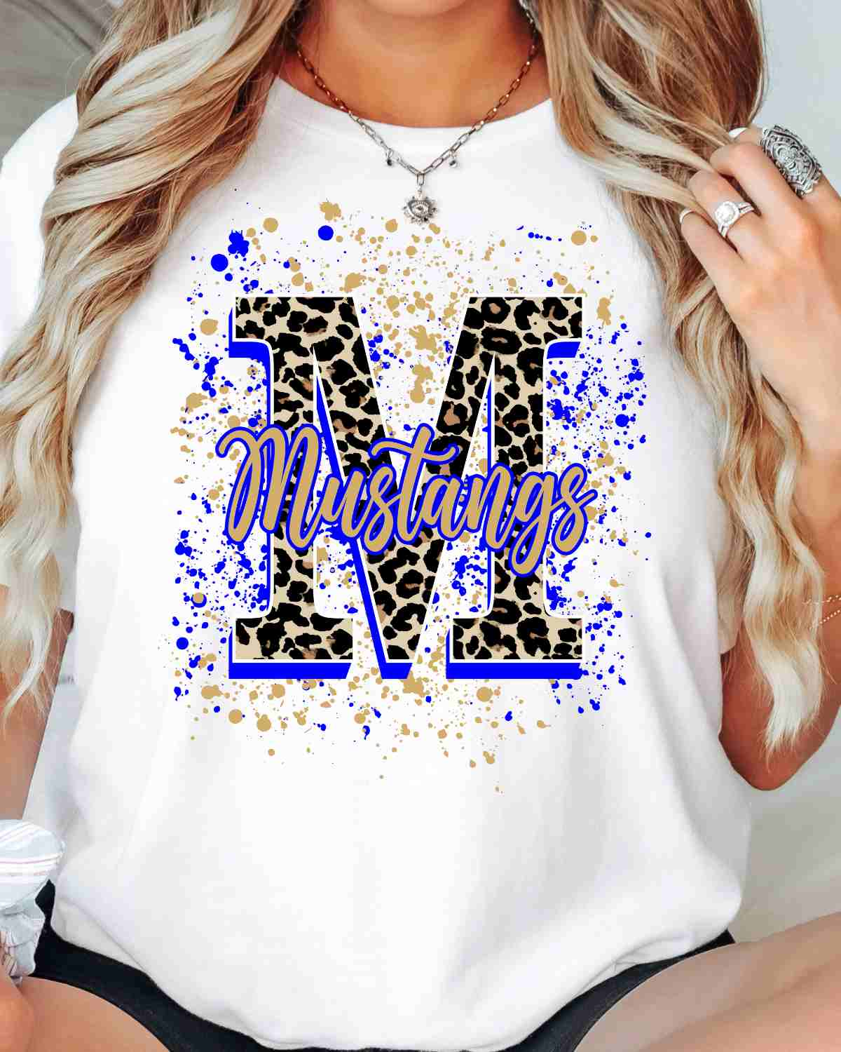 Mustangs Letter Splatter DTF Transfer