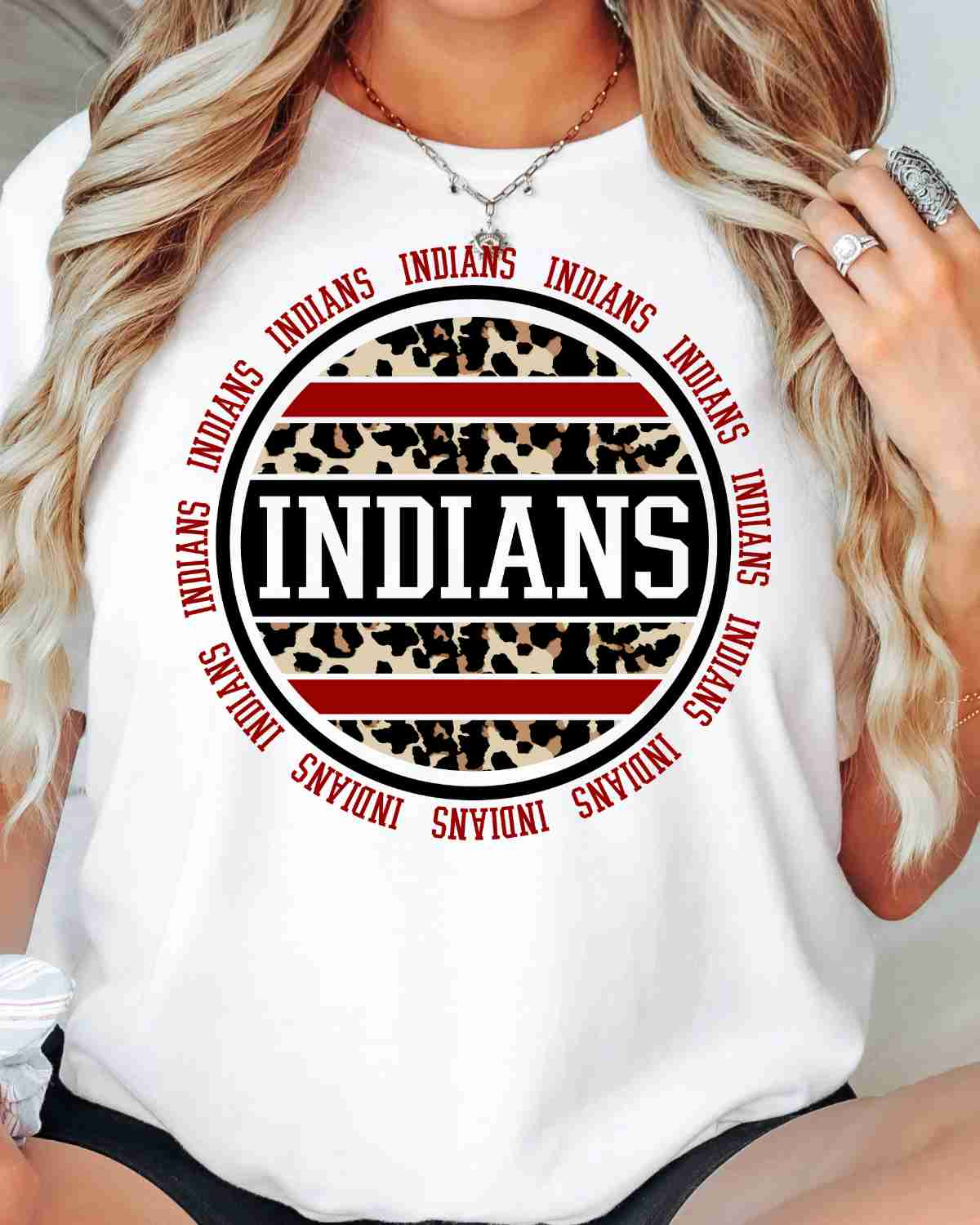 Indians Leopard Circle DTF Transfer