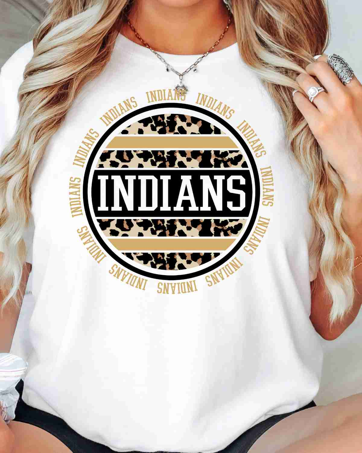 Indians Leopard Circle DTF Transfer