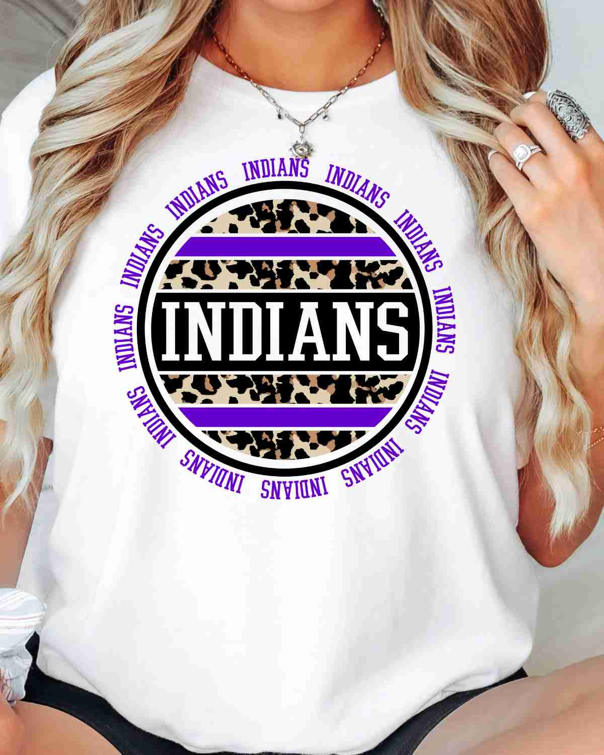 Indians Leopard Circle DTF Transfer