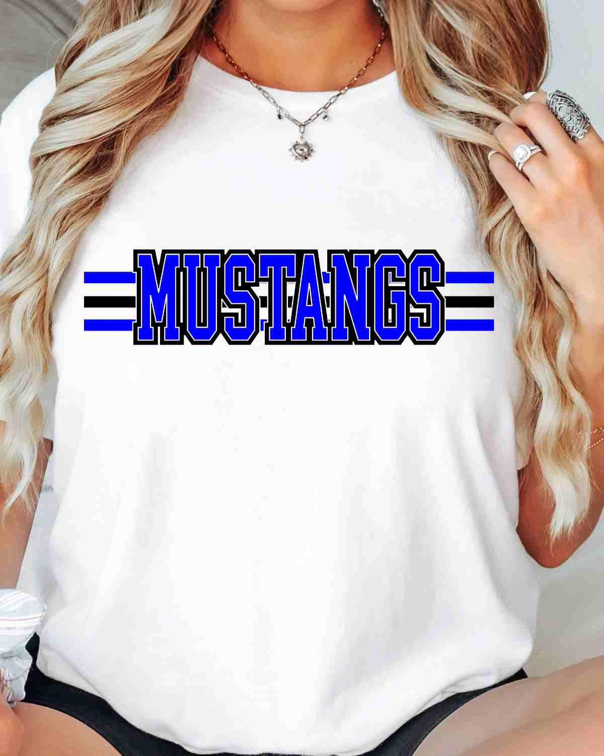 Mustangs Word with Lines DTF Transfer