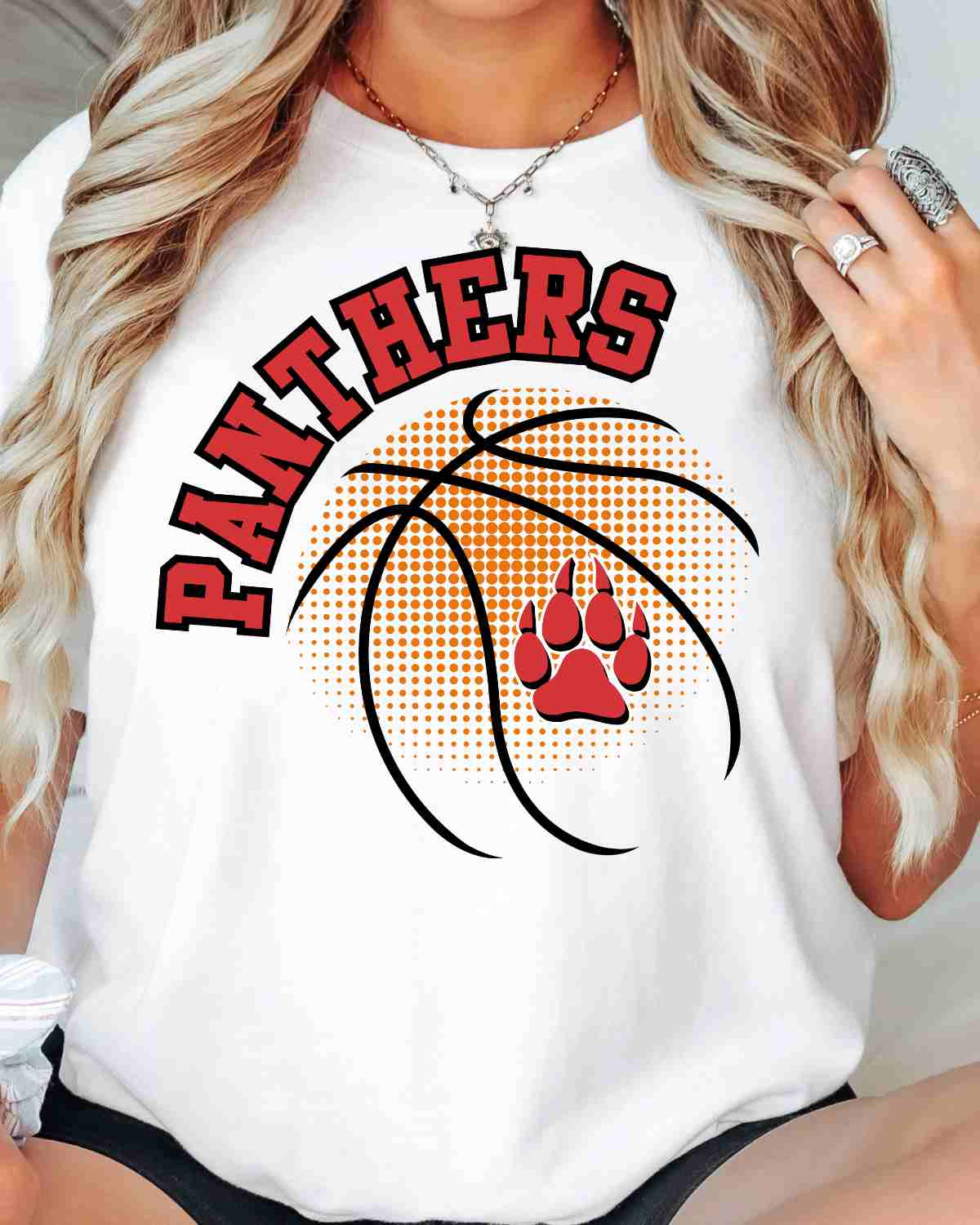 Panthers Basketball Halftone Ball DTF Transfer