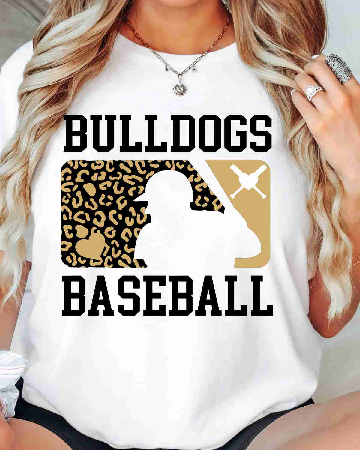 Bulldogs Baseball Leopard Man DTF Transfer