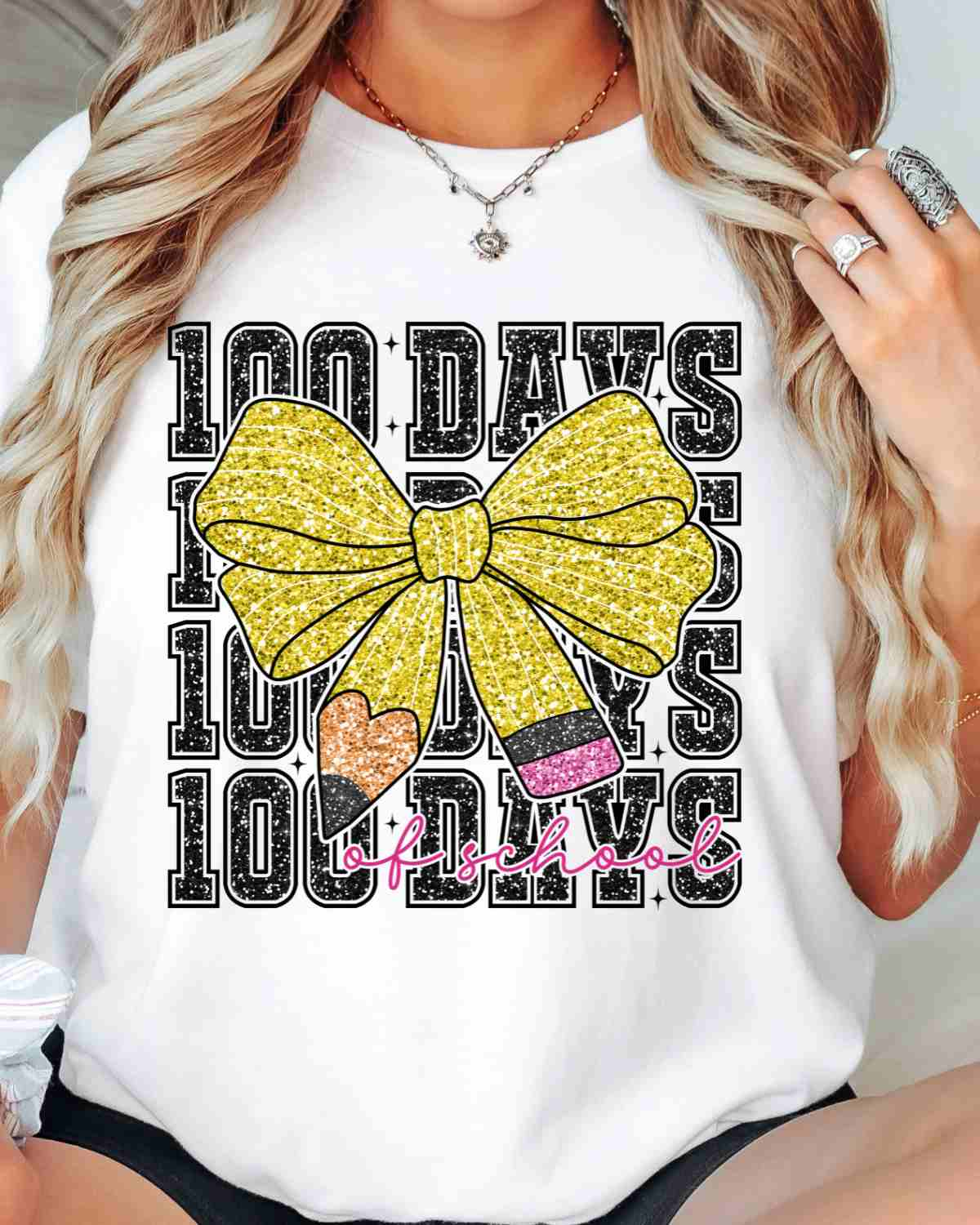 100 Days of School Repeat Bow DTF Transfer