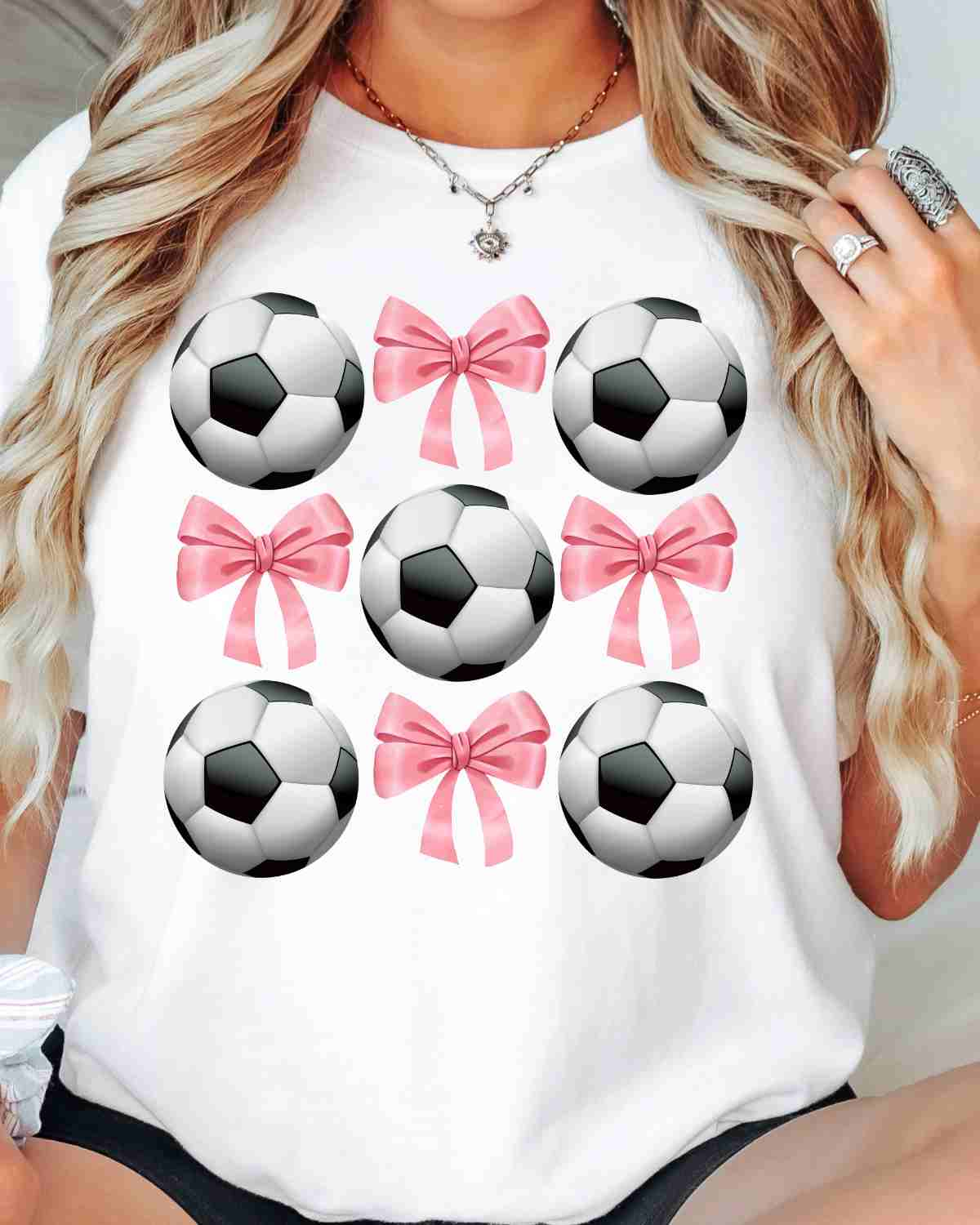 Soccer Balls & Bows Coquette DTF Transfer