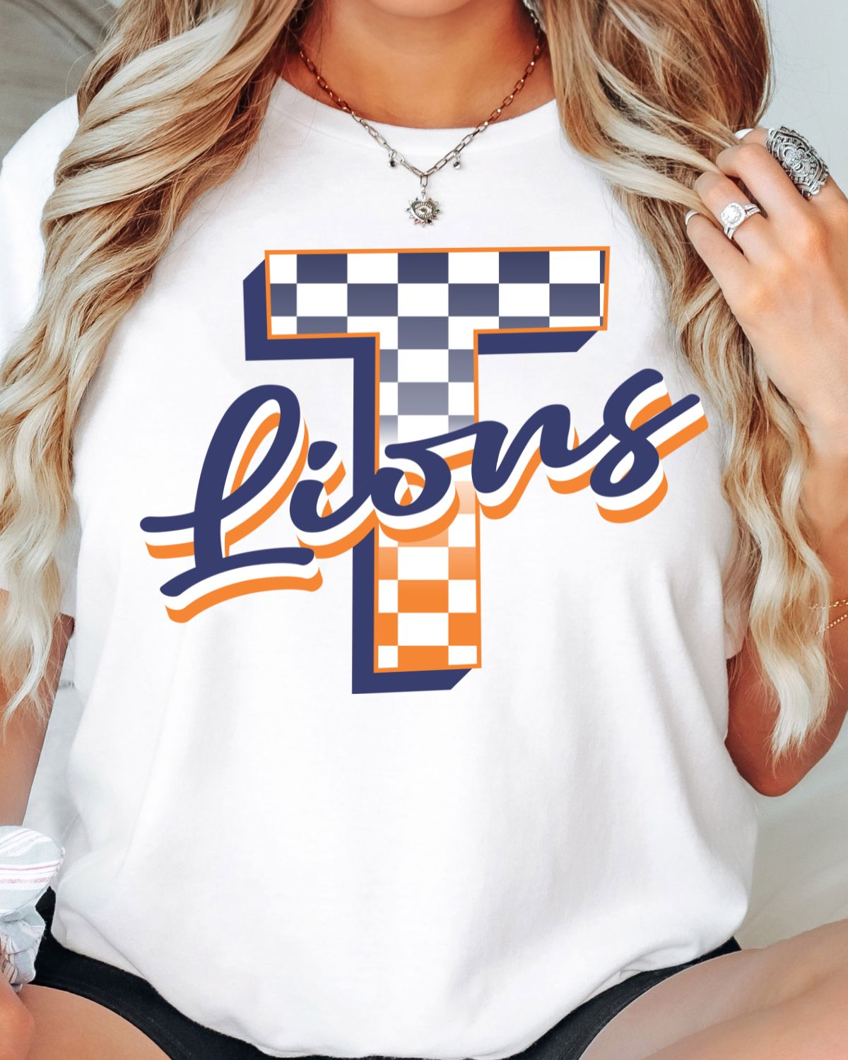 Teague Lions Checkered Letter DTF Transfer