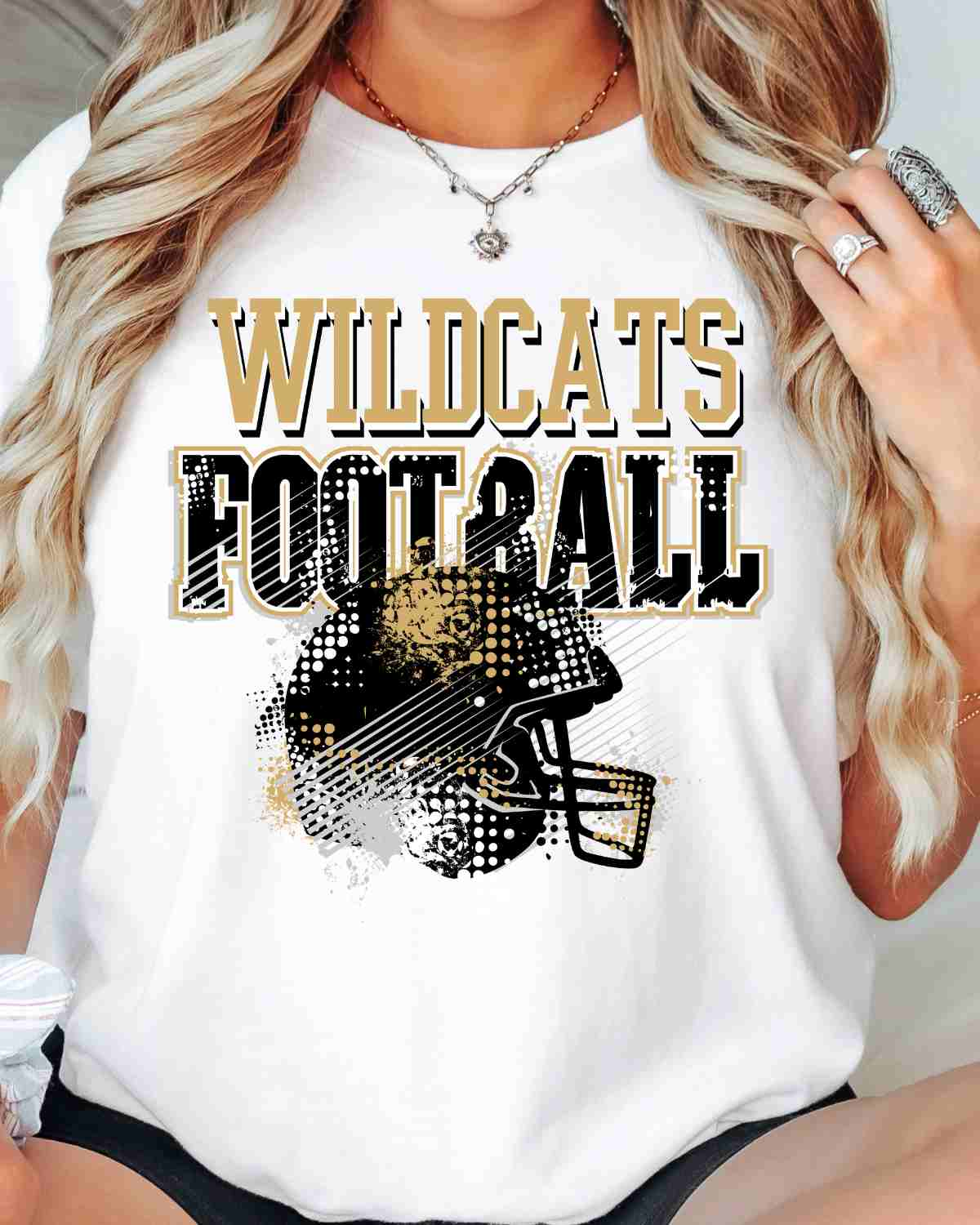 Wildcats Football Helmet Grunge DTF Transfer