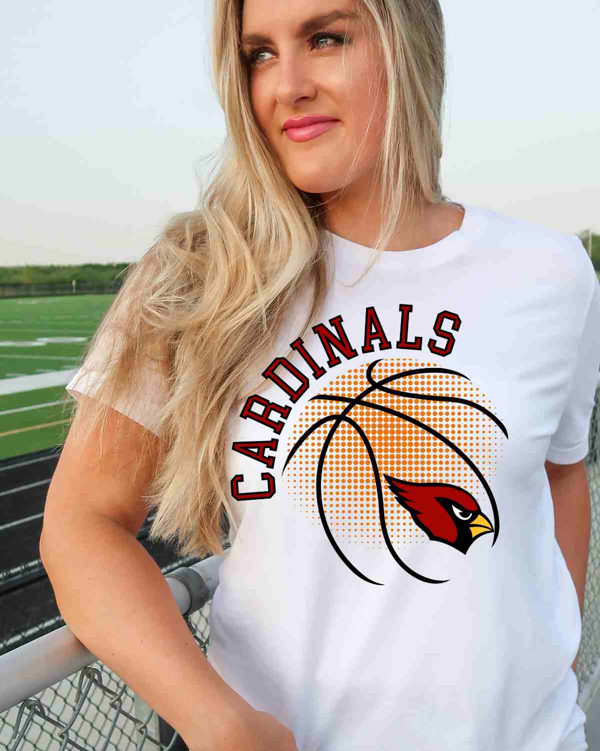 Cardinals Basketball Halftone Ball DTF Transfer