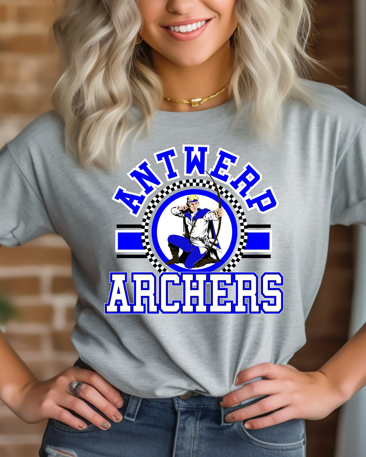 Antwerp Archers Checkered Circle Logo DTF Transfer