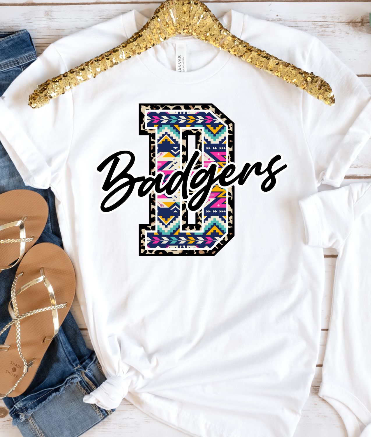 Badgers Aztec Letter DTF Transfer