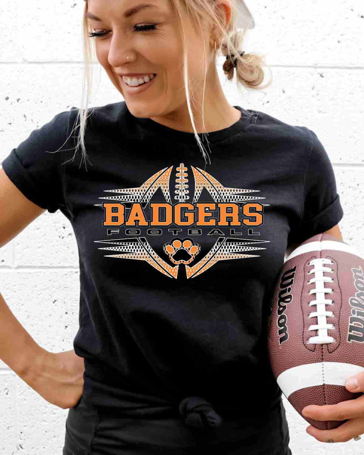 Badgers Football Halftone DTF Transfer