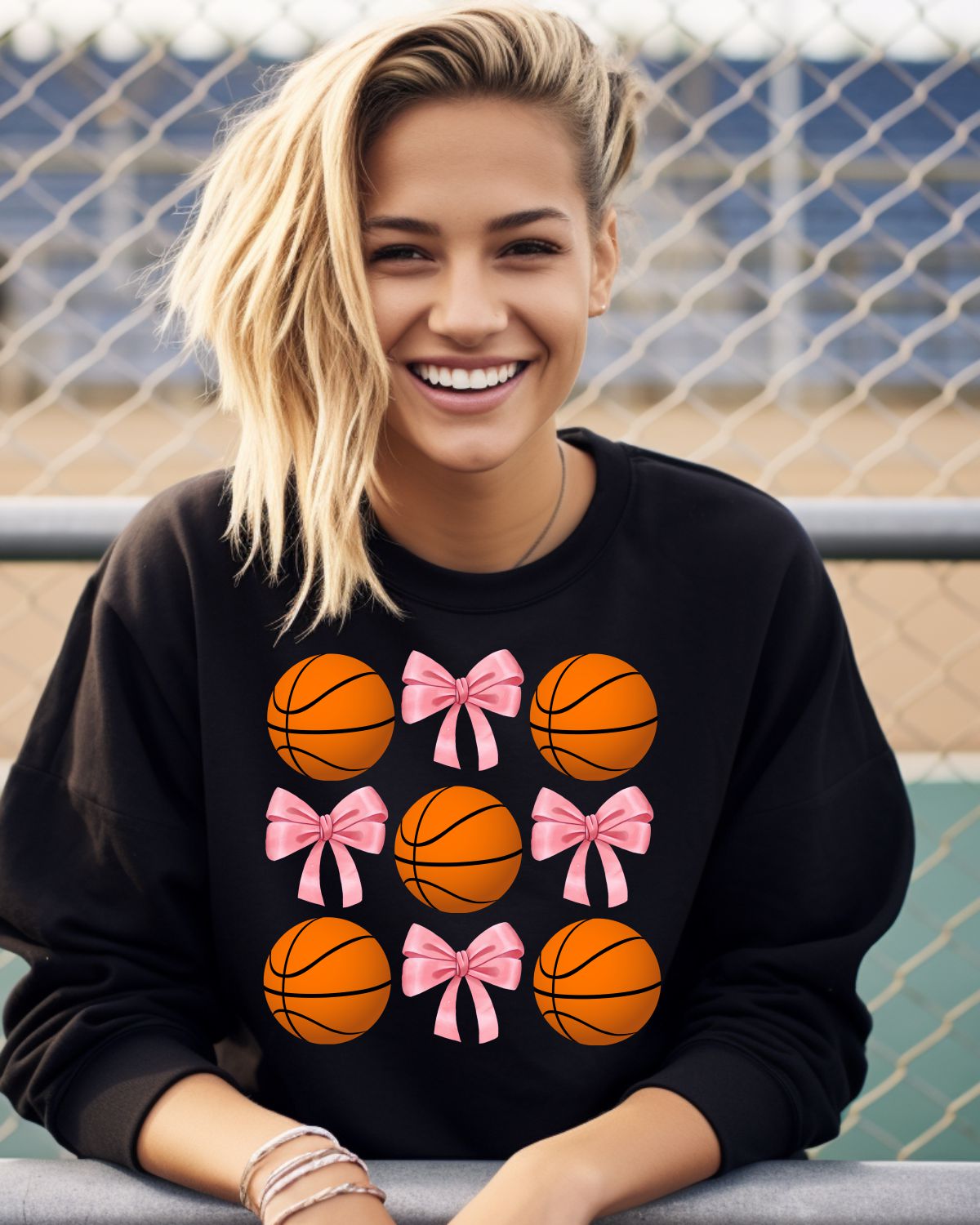 Basketballs & Bows Coquette DTF Transfer