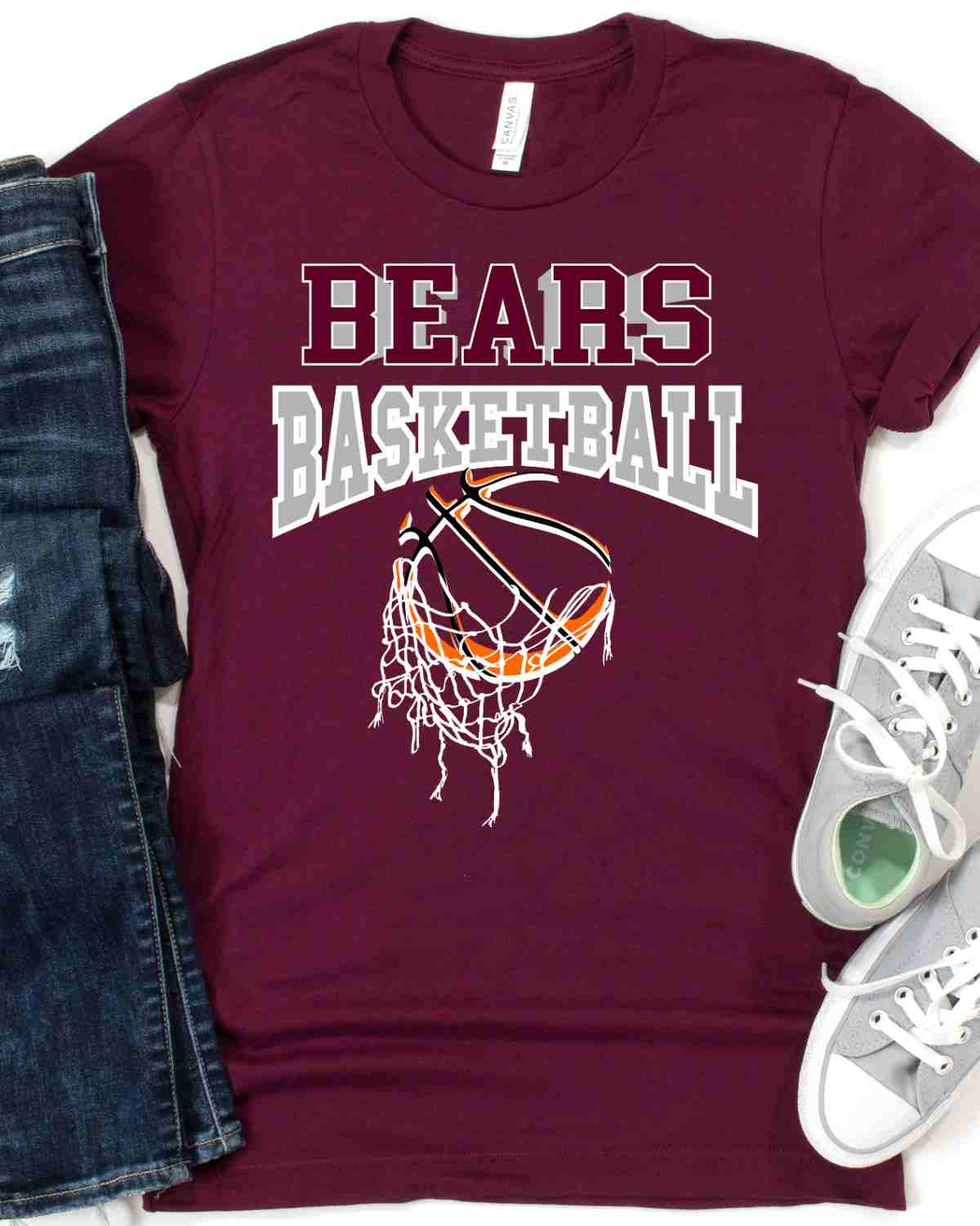 Bears Basketball Hanging Net DTF Transfer