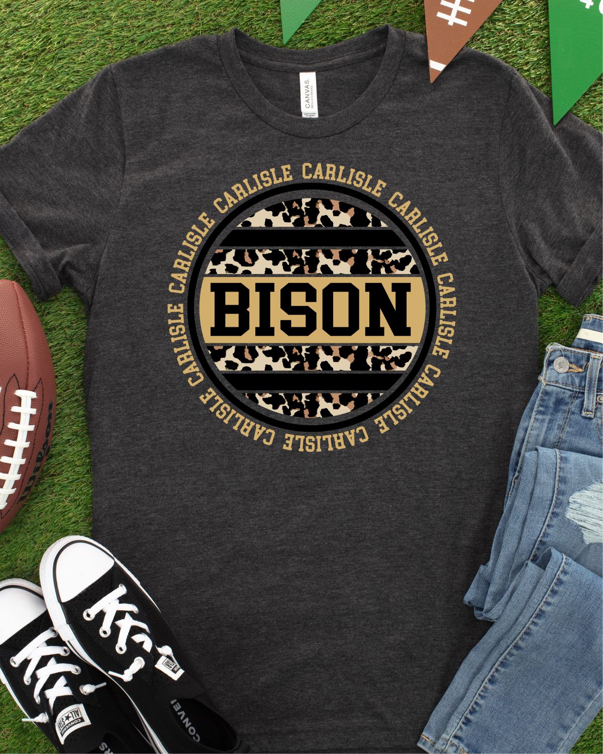 Bison Leopard Print Circle DTF Transfer