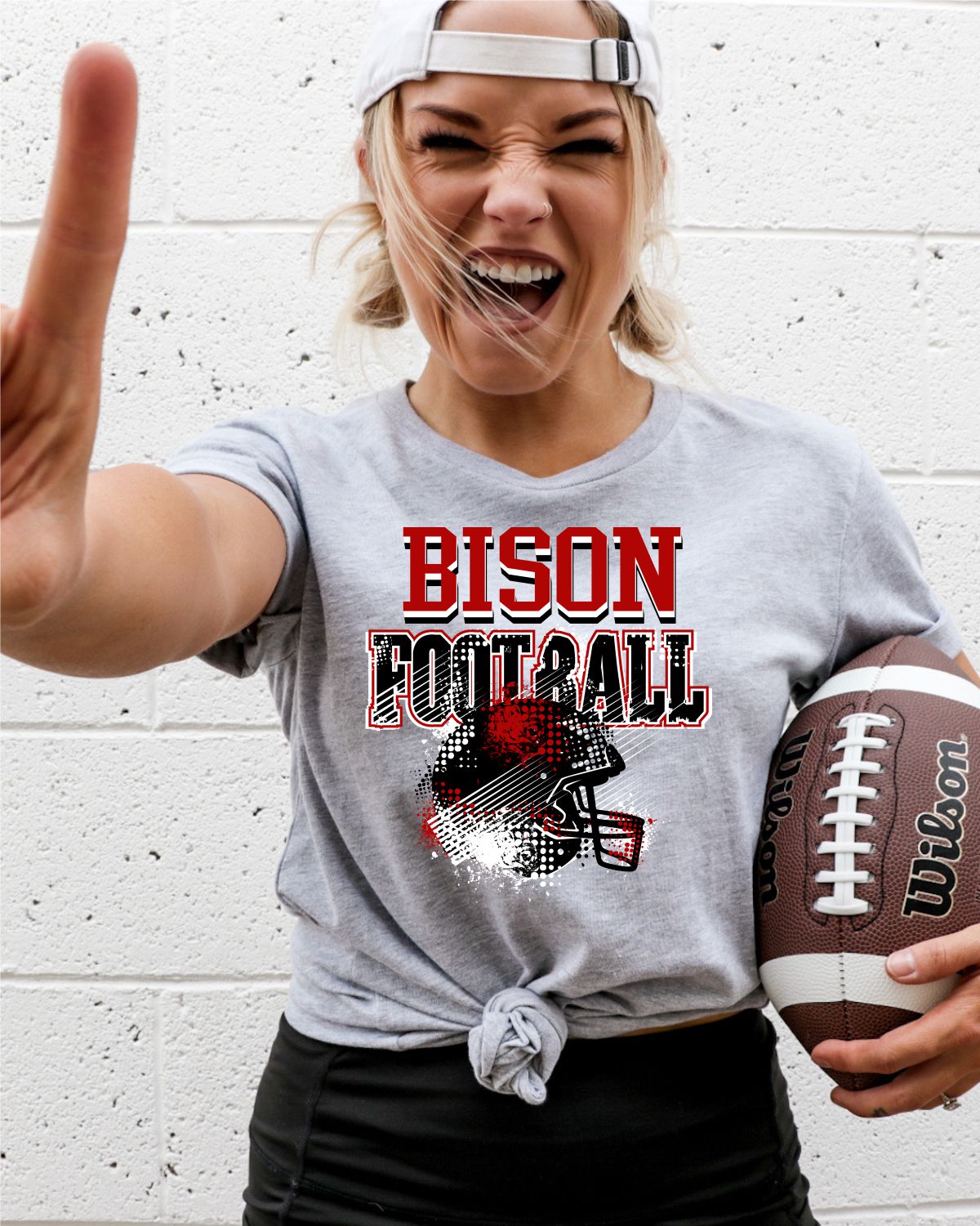 Bison Football Helmet Grunge DTF Transfer