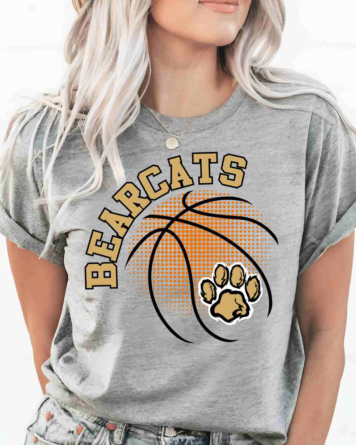 Bearcats Basketball Halftone Ball DTF Transfer