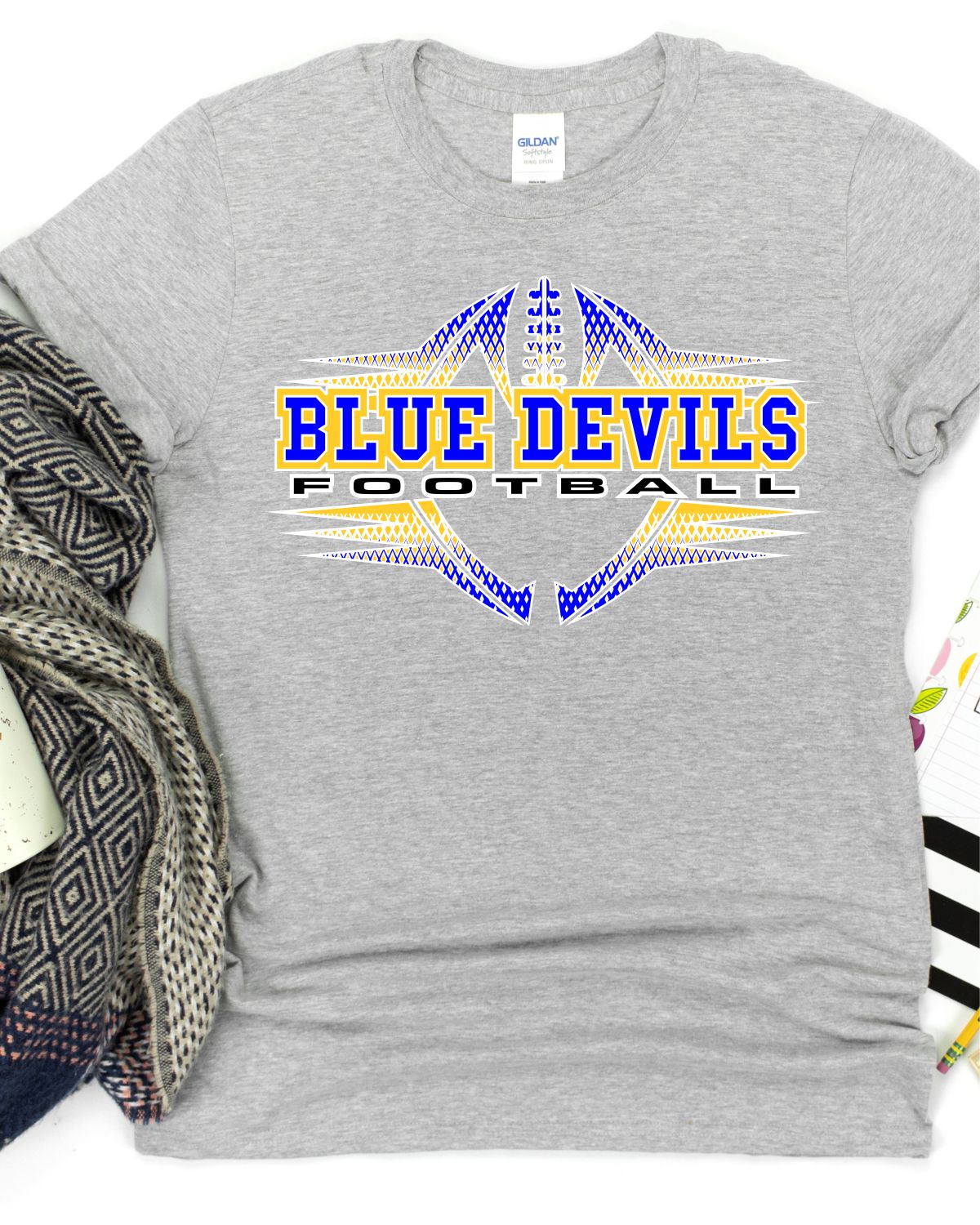 Blue Devils Football Halftone DTF Transfer