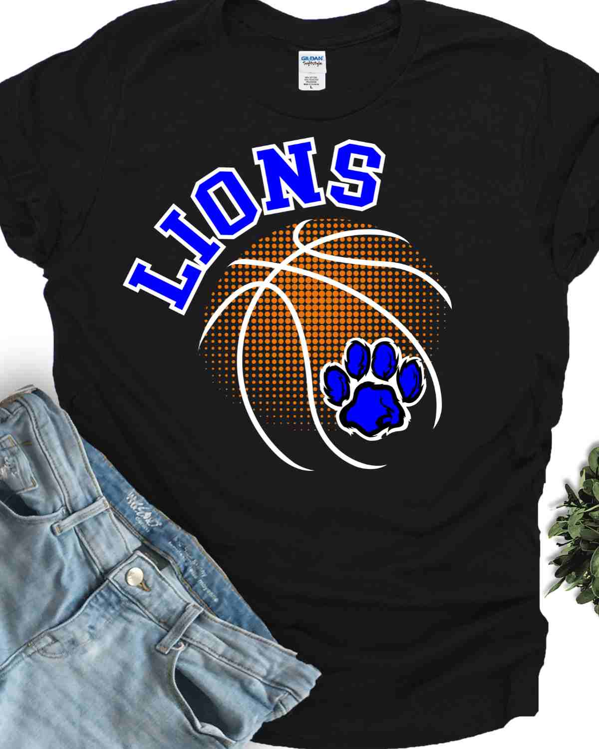 Lions Basketball Halftone Ball DTF Transfer