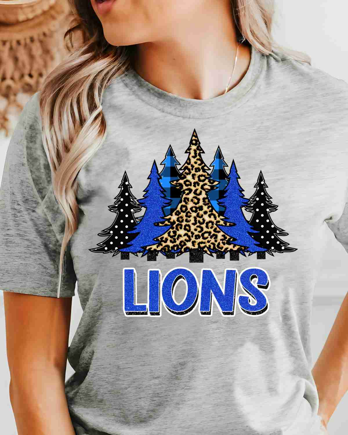 Lions Christmas Trees DTF Transfer