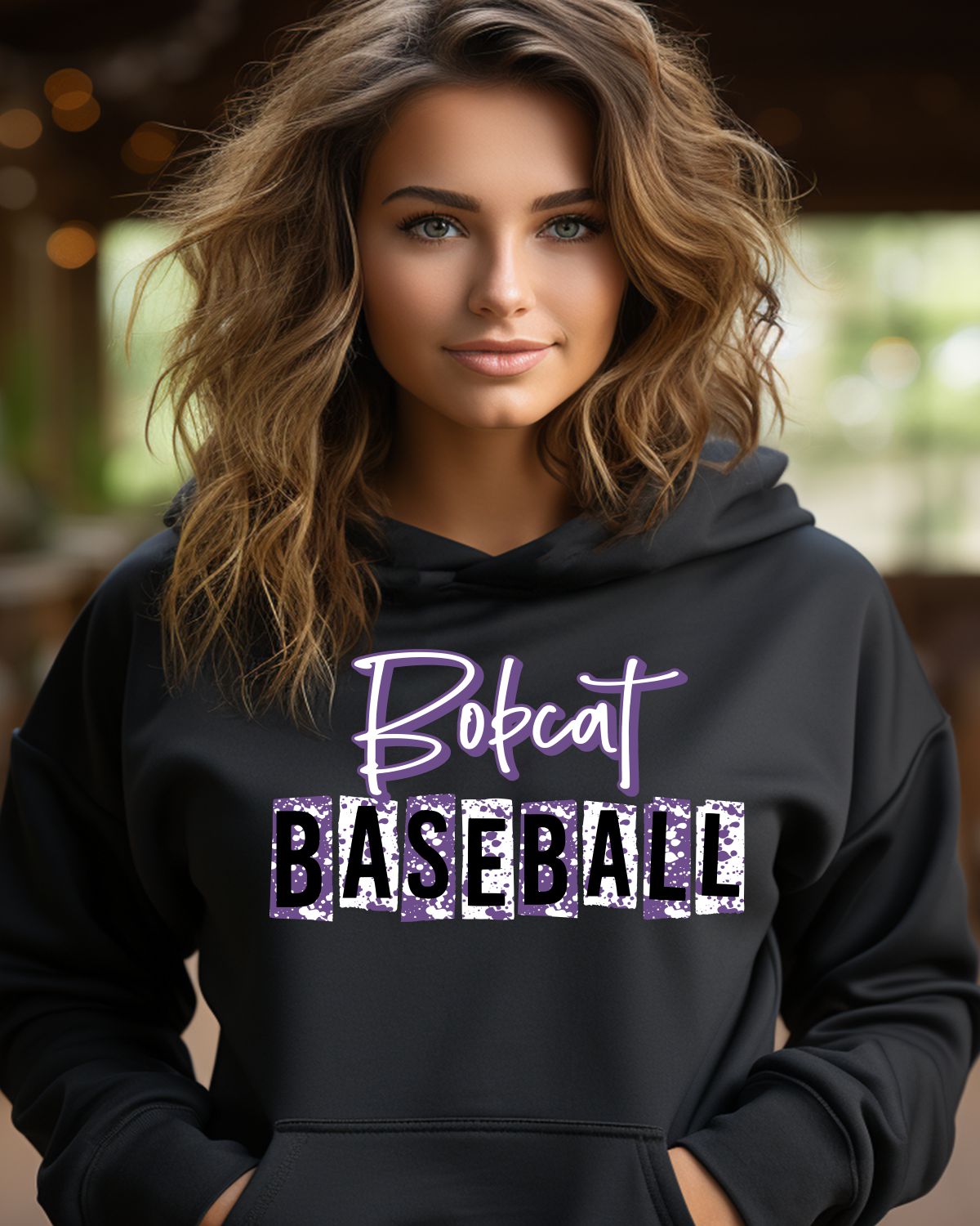 Bobcats Baseball Grunge Lettering DTF Transfer