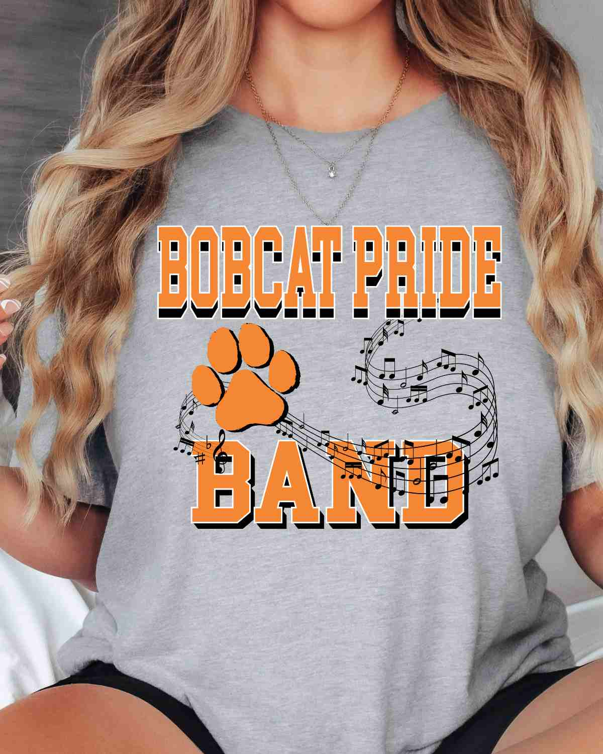 Bobcats Pride Band Music Notes DTF Transfer