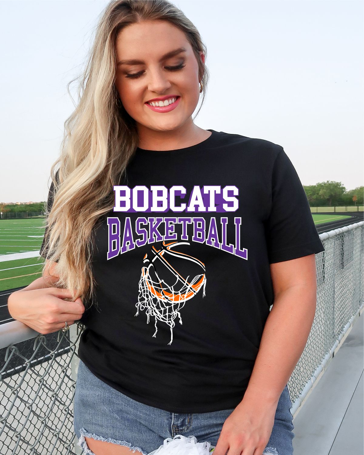 Bobcats Basketball Hanging Net DTF Transfer