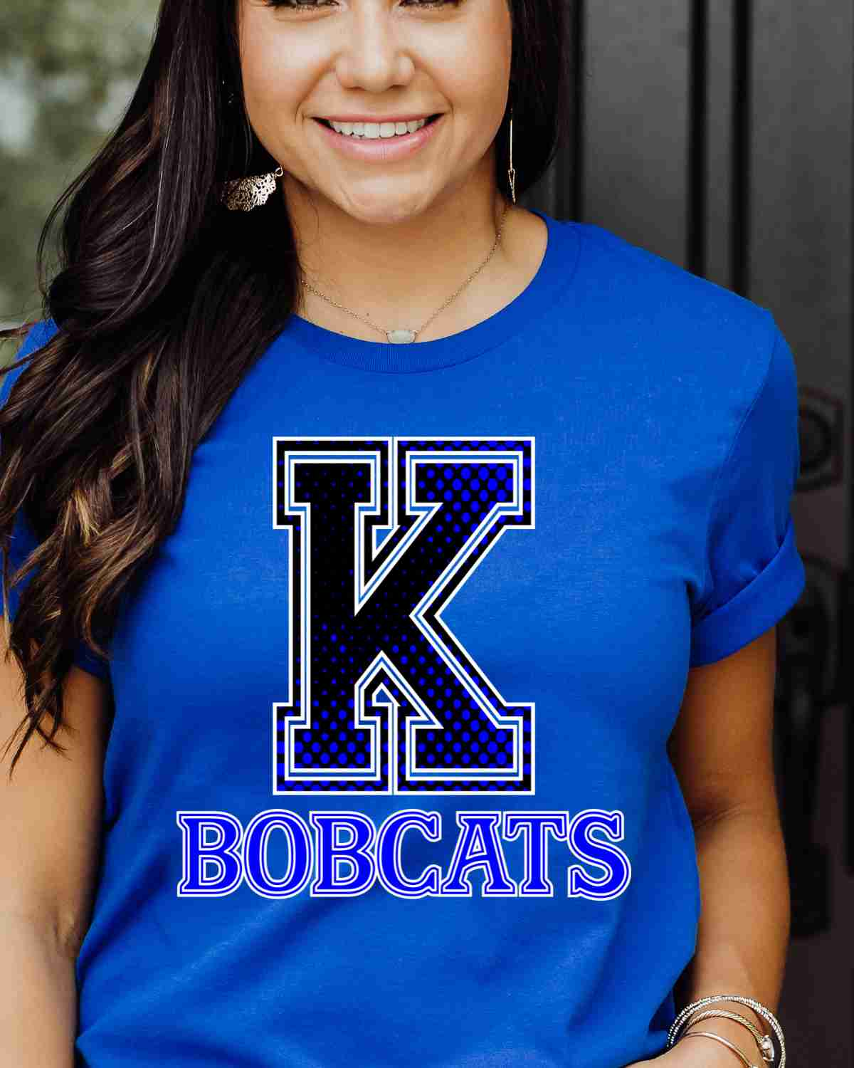 Krum Bobcats Halftone Letter DTF Transfer