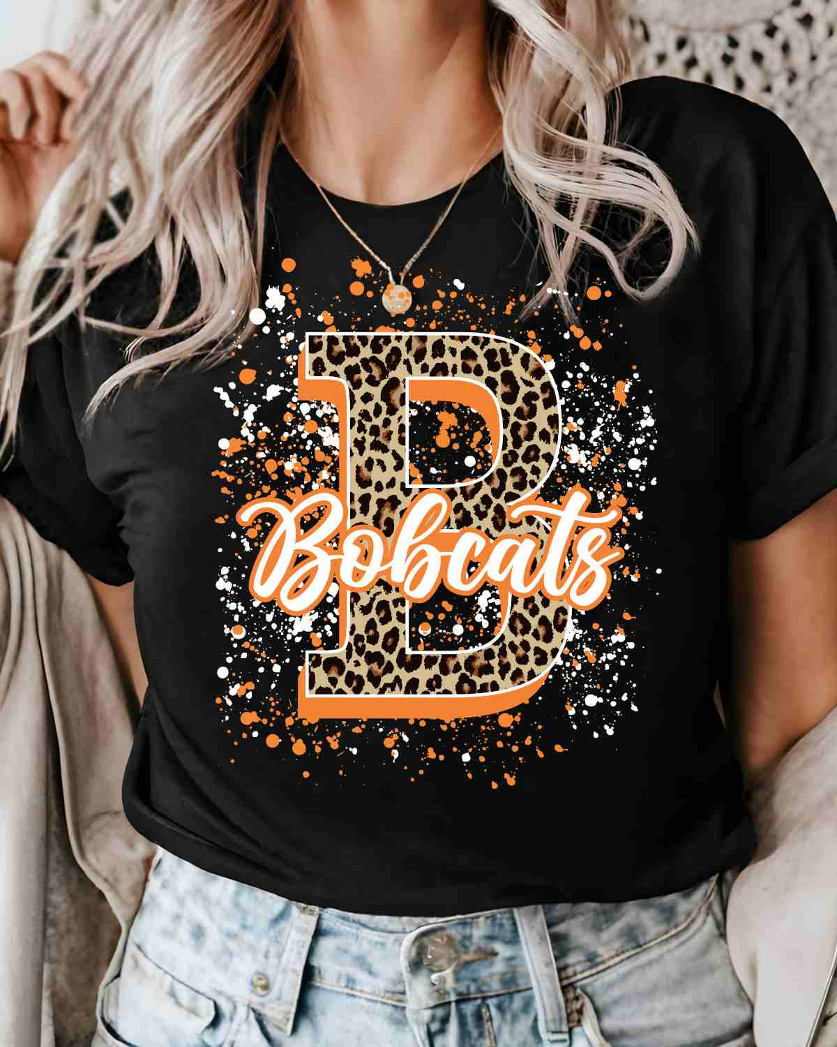 Bobcats Letter Splatter DTF Transfer