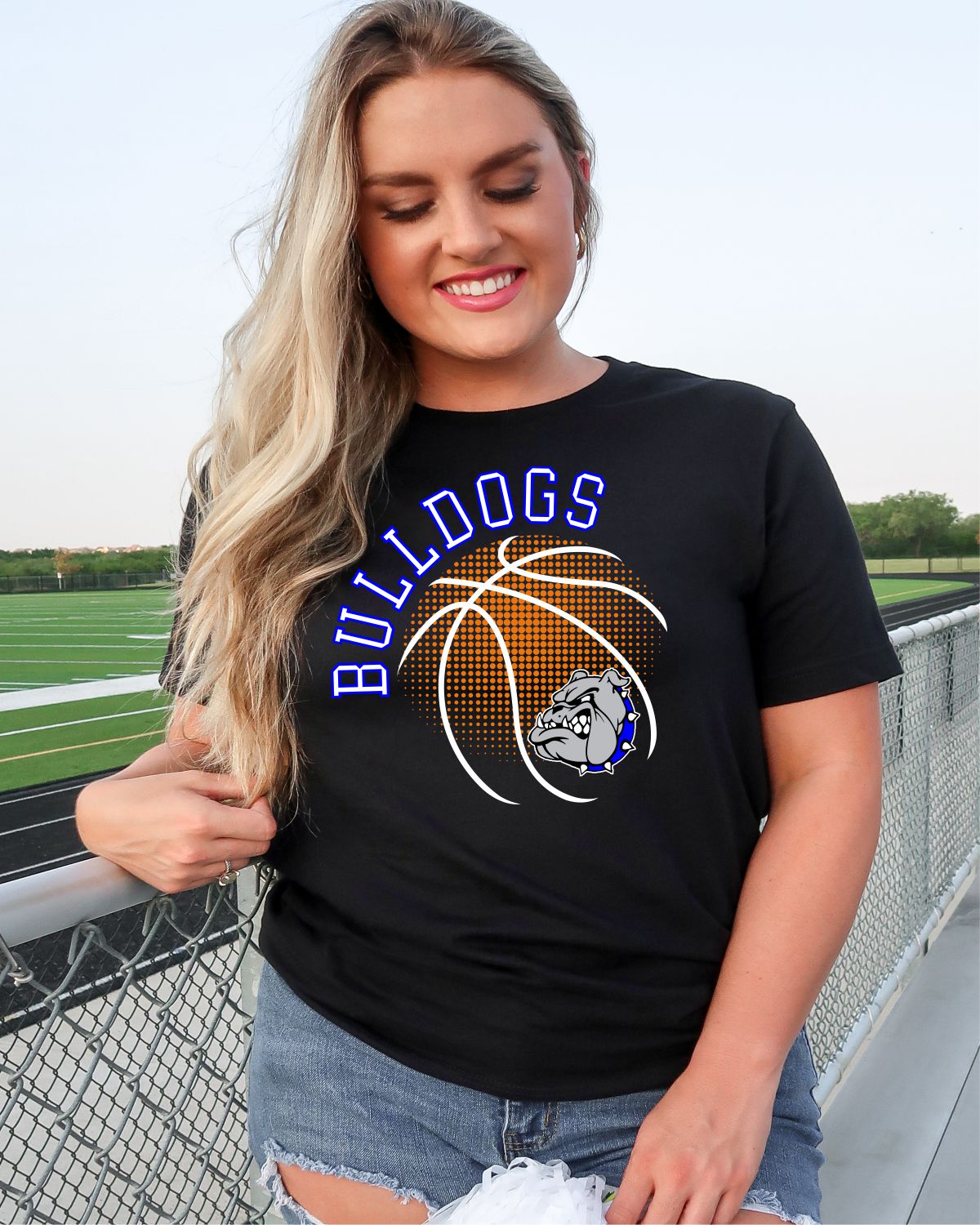 Bulldogs Basketball Halftone Ball DTF Transfer