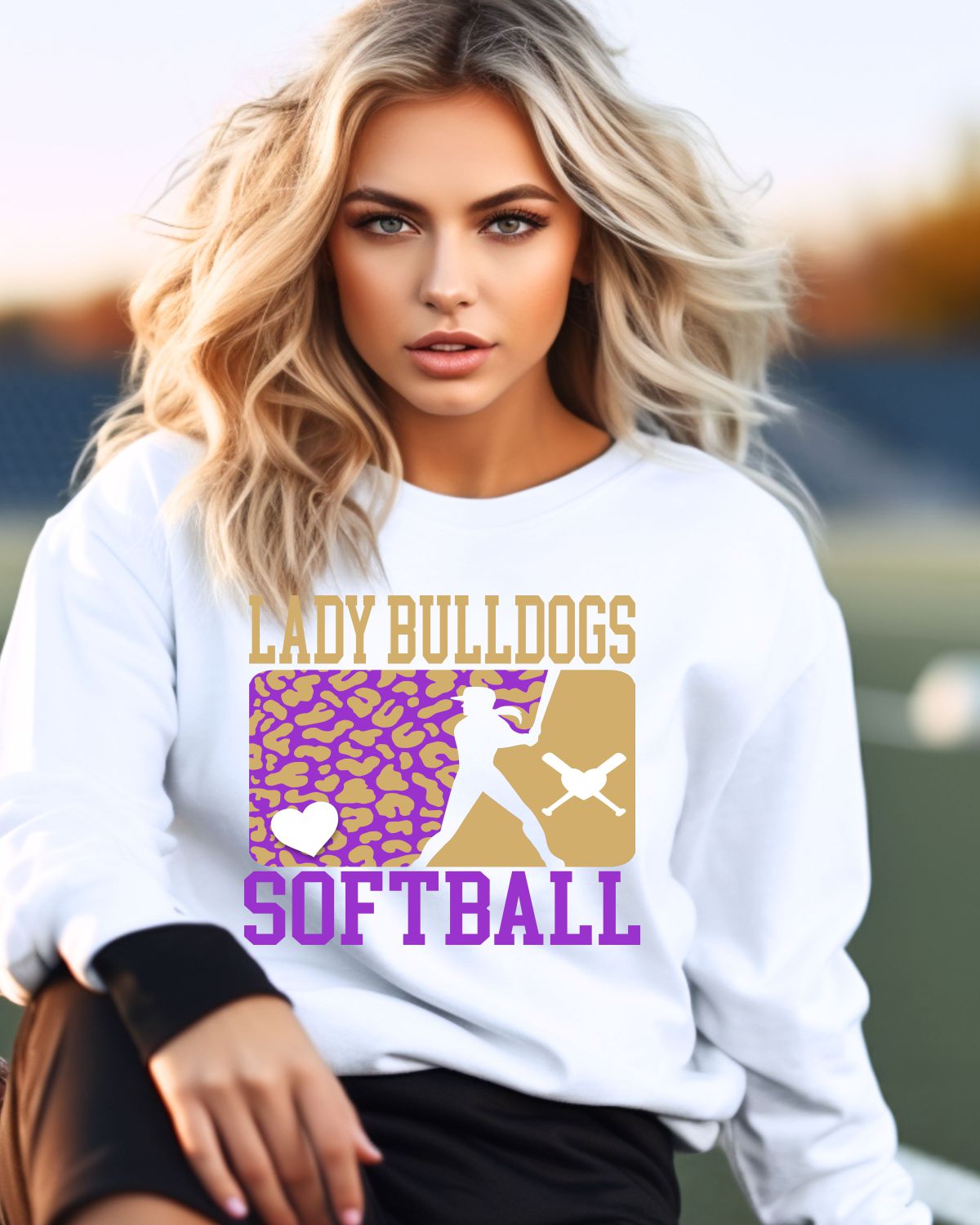 Lady Bulldogs Leopard Softball Player DTF Transfer