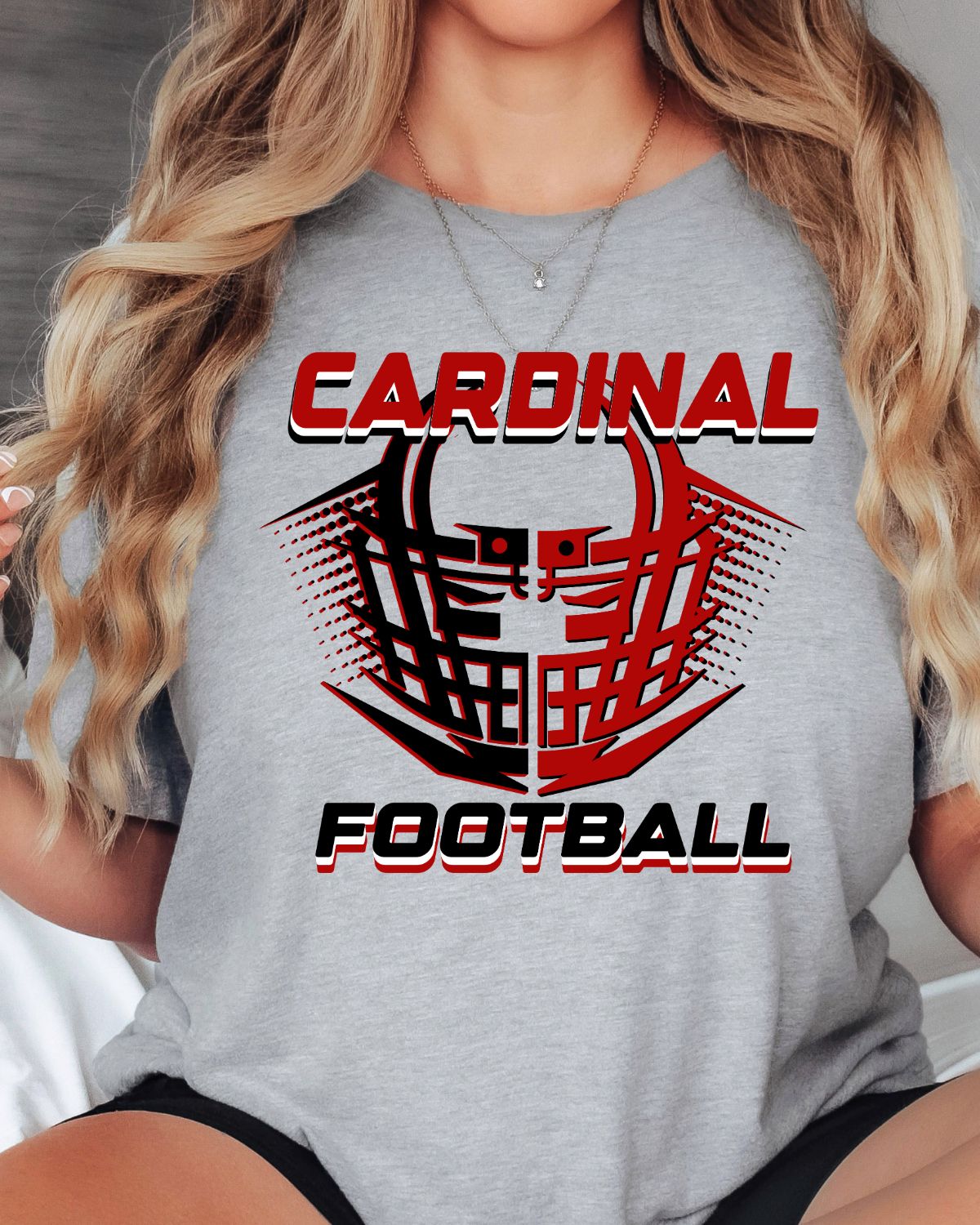 Cardinal Football Helmet Halftone DTF Transfer