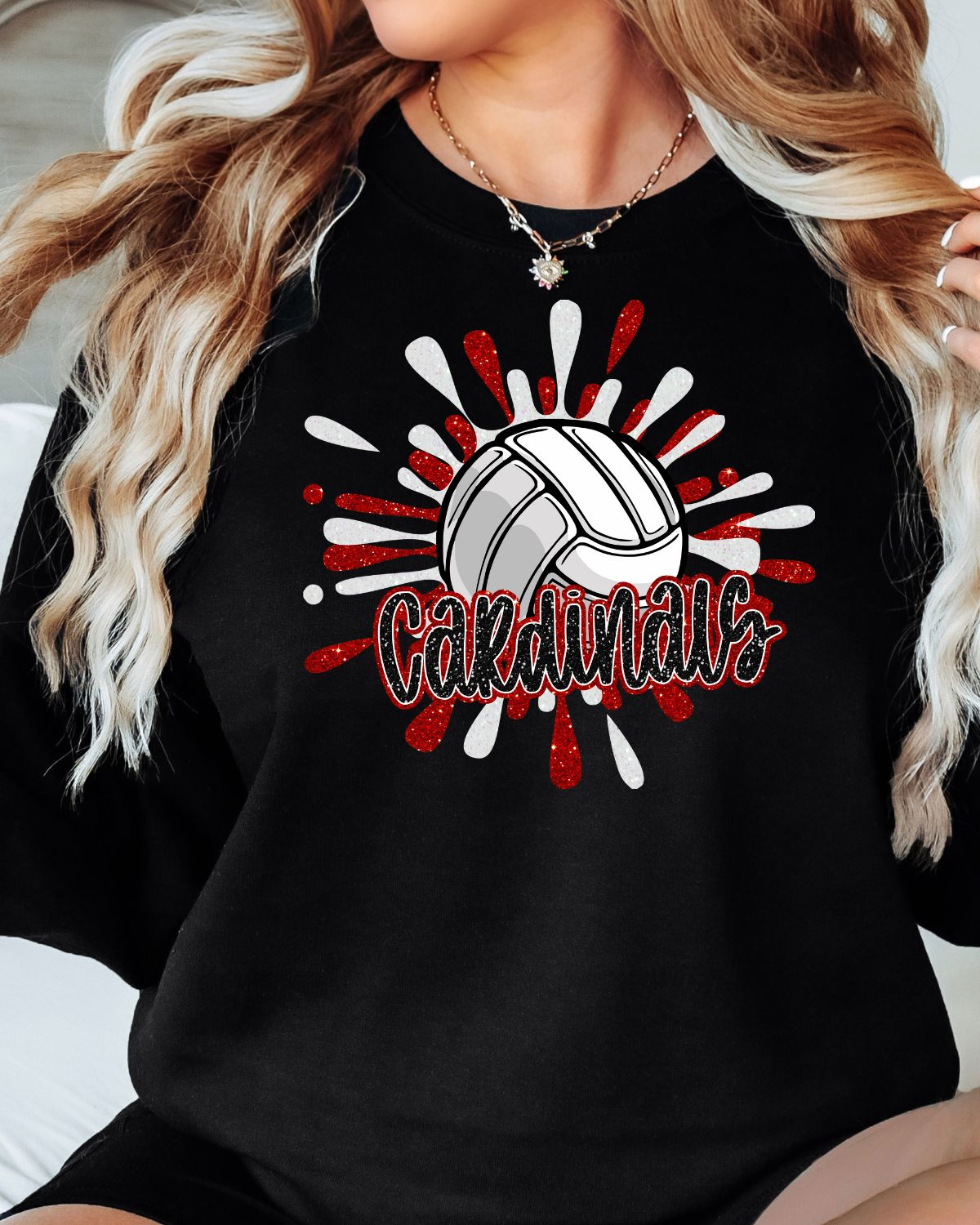 Cardinals Volleyball Splatter DTF Transfer