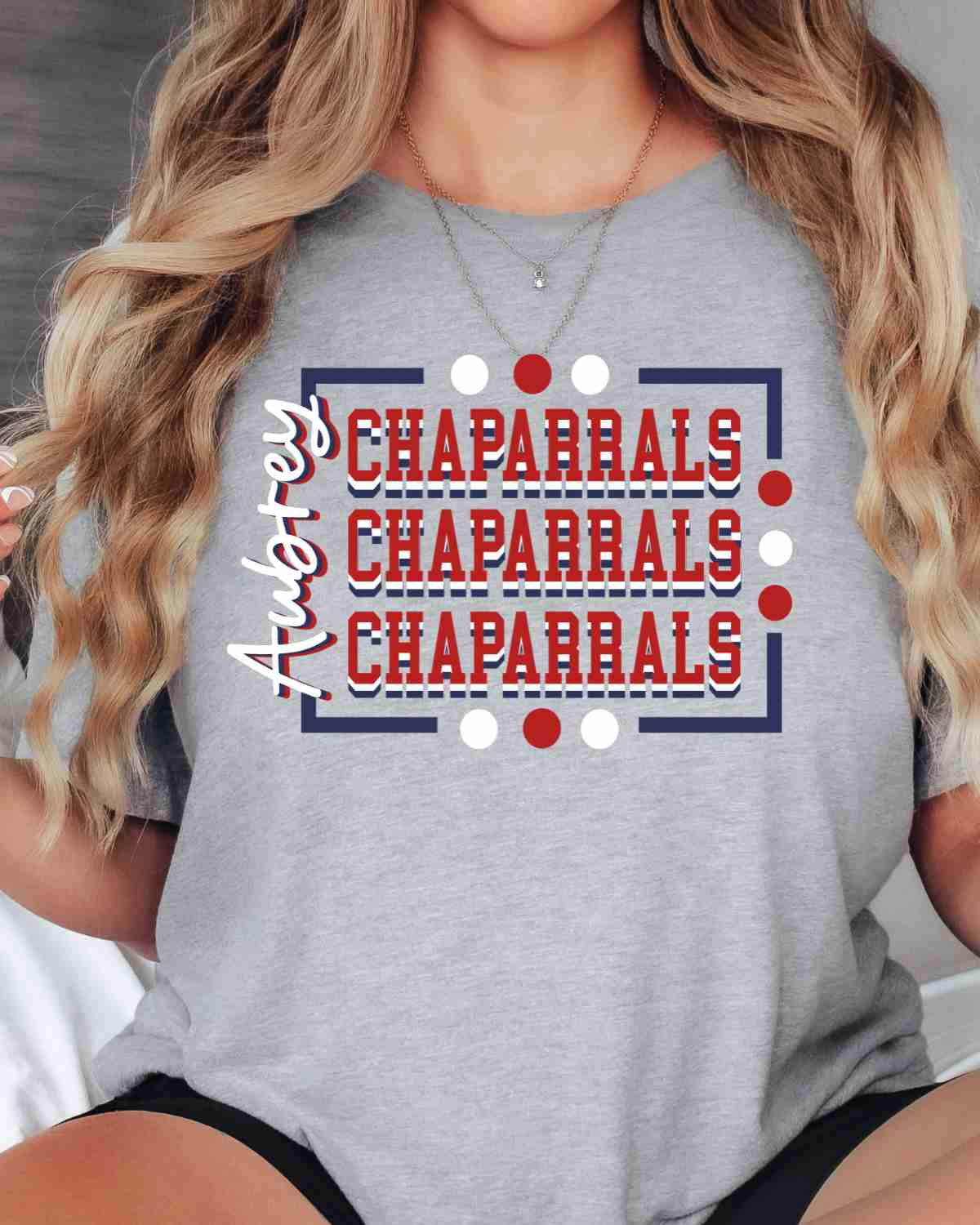 Aubrey Chaparrals Rectangle with Dots DTF Transfer