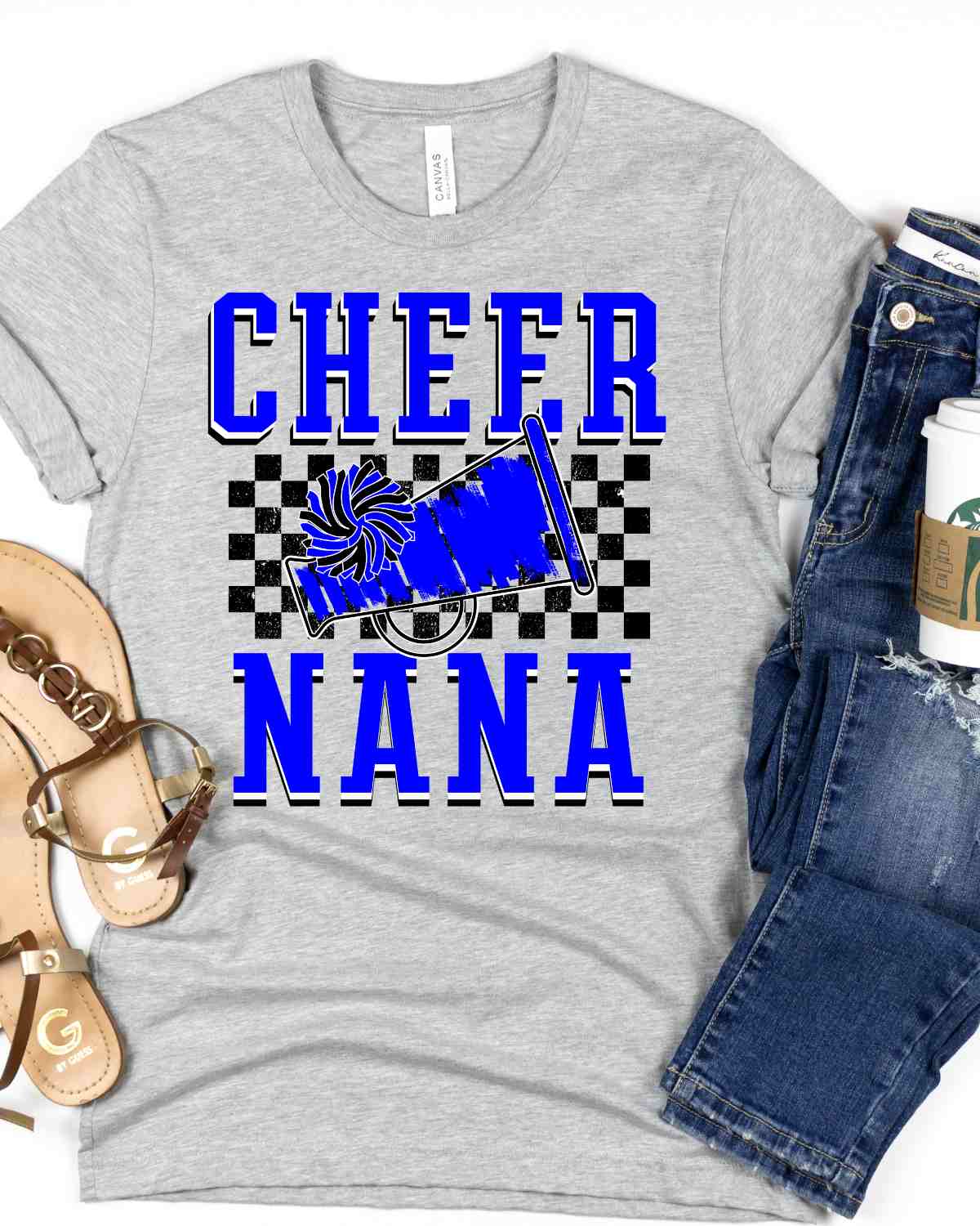 Cheer Nana Checkered DTF Transfer